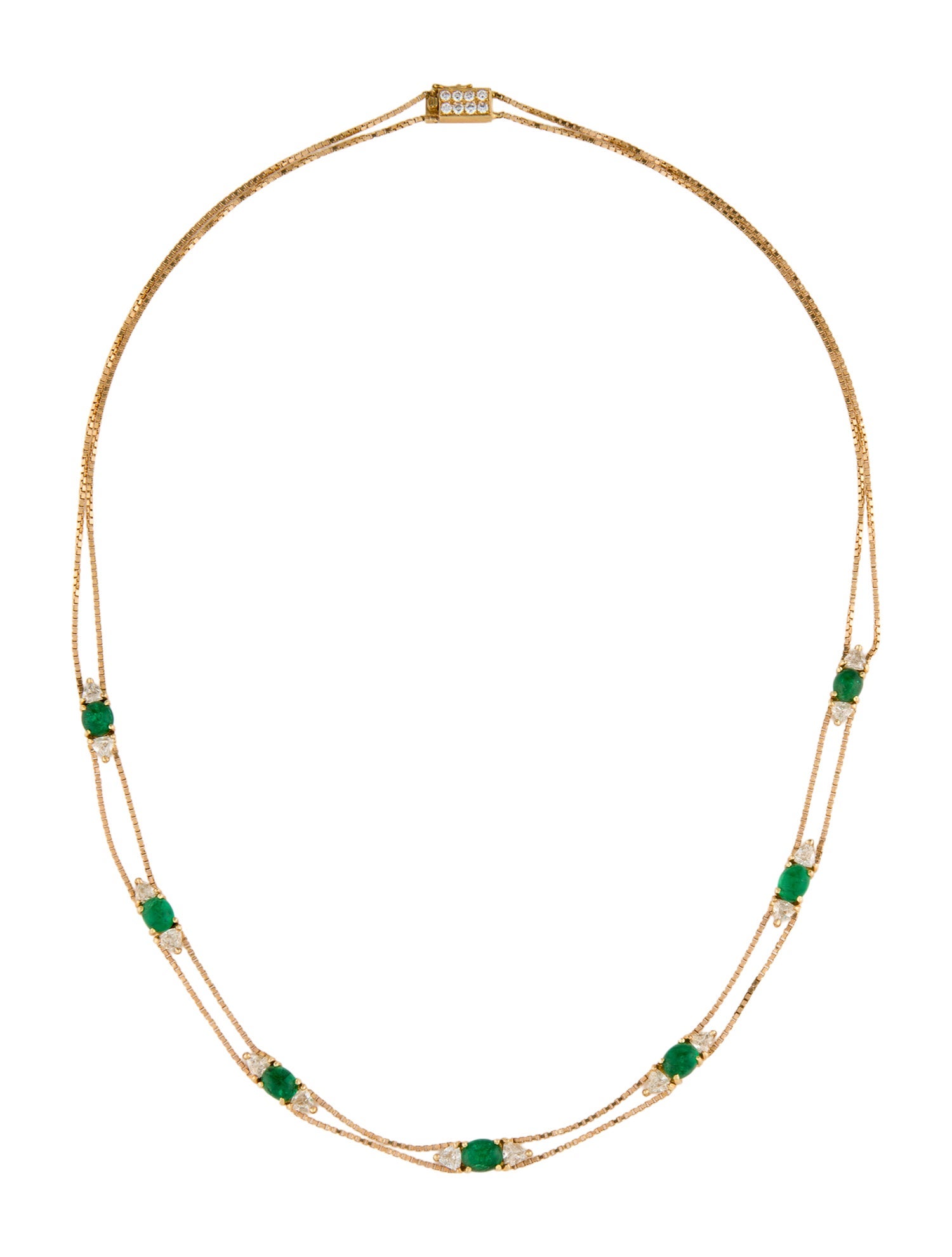 Necklace 18K Emerald & Diamond Collar