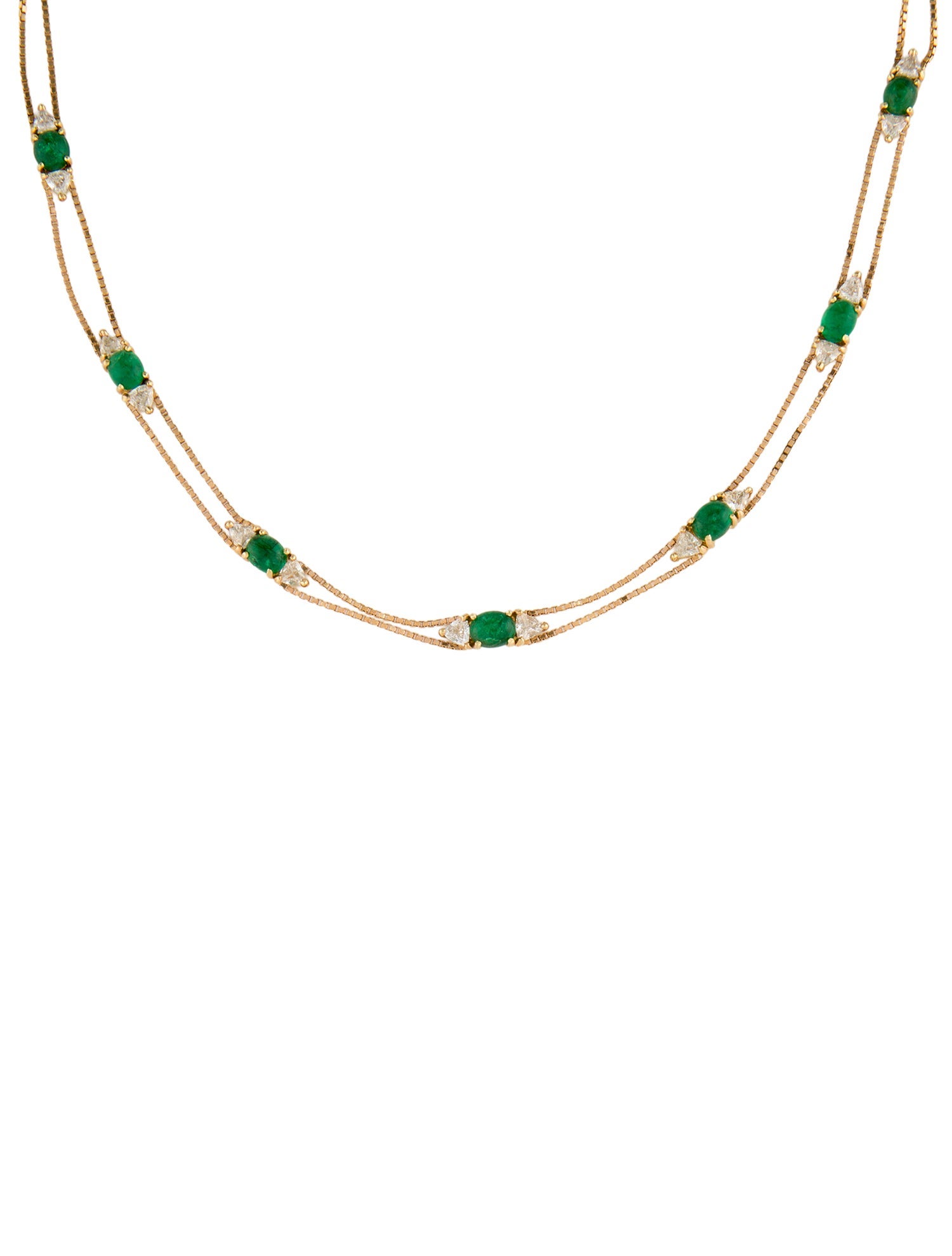 Necklace 18K Emerald & Diamond Collar