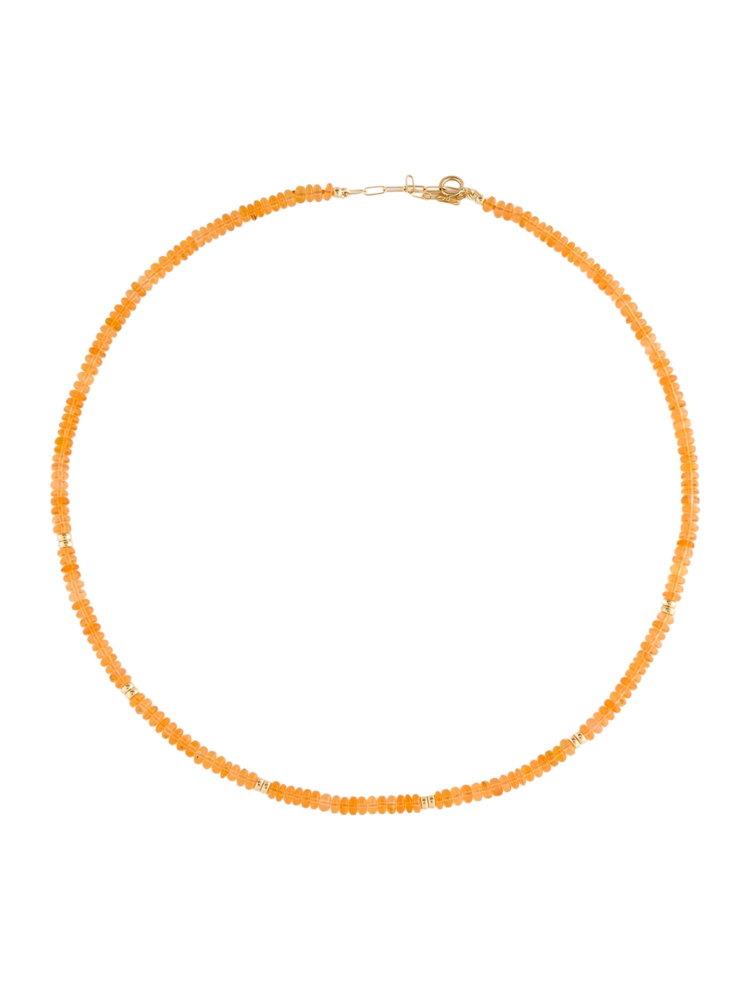 Necklace 18K Fire Opal Bead Strand