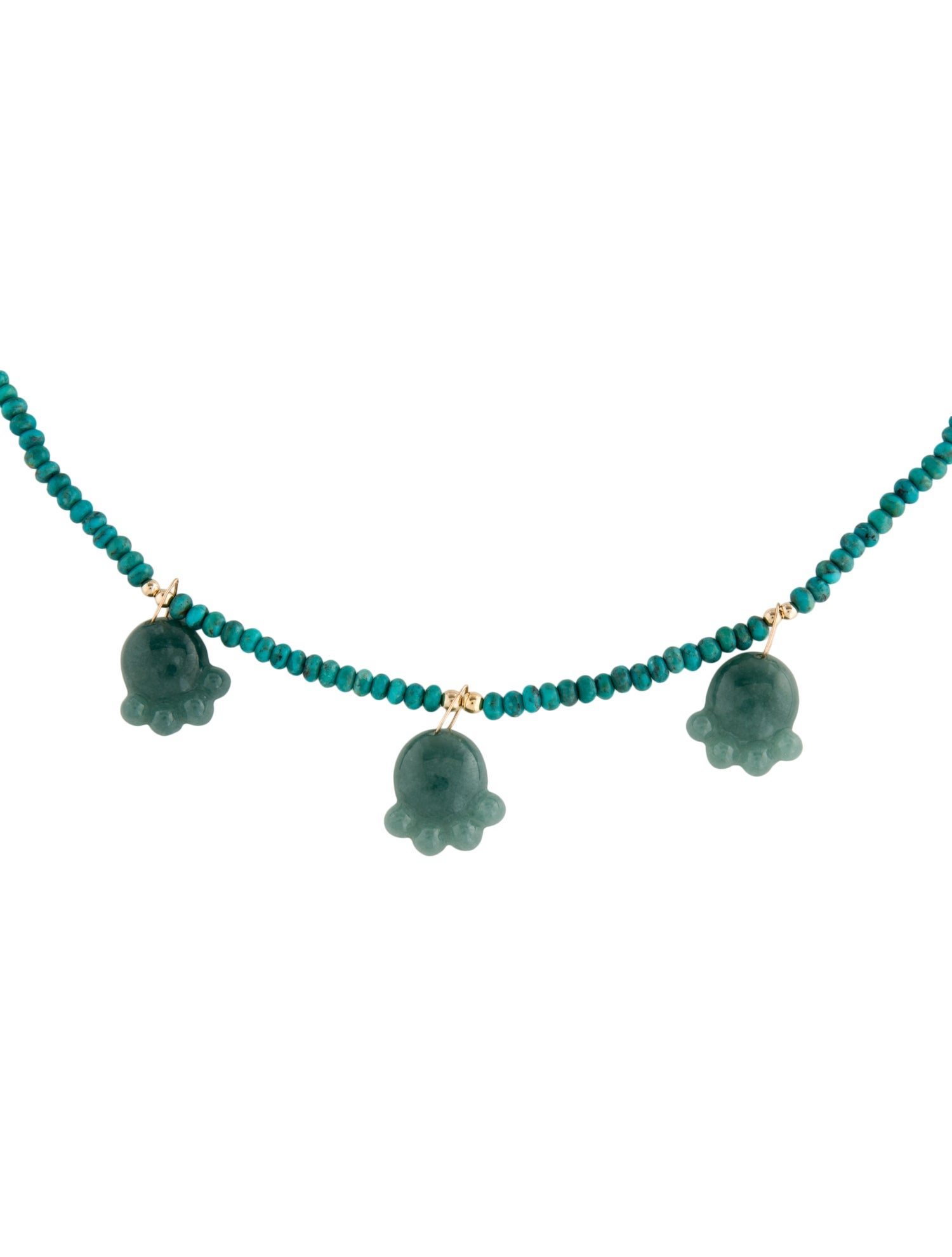 Necklace 14K Jadeite & Turquoise Bead
