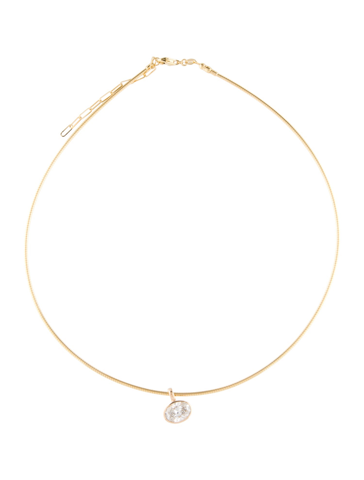 Necklace 14K 2.00ctw Lab-Grown Diamond Solitaire Pendant Wire