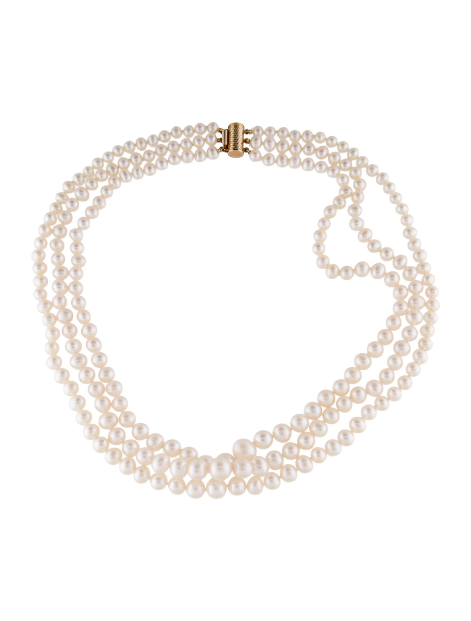 Necklace 14K Pearl Multistrand Bead