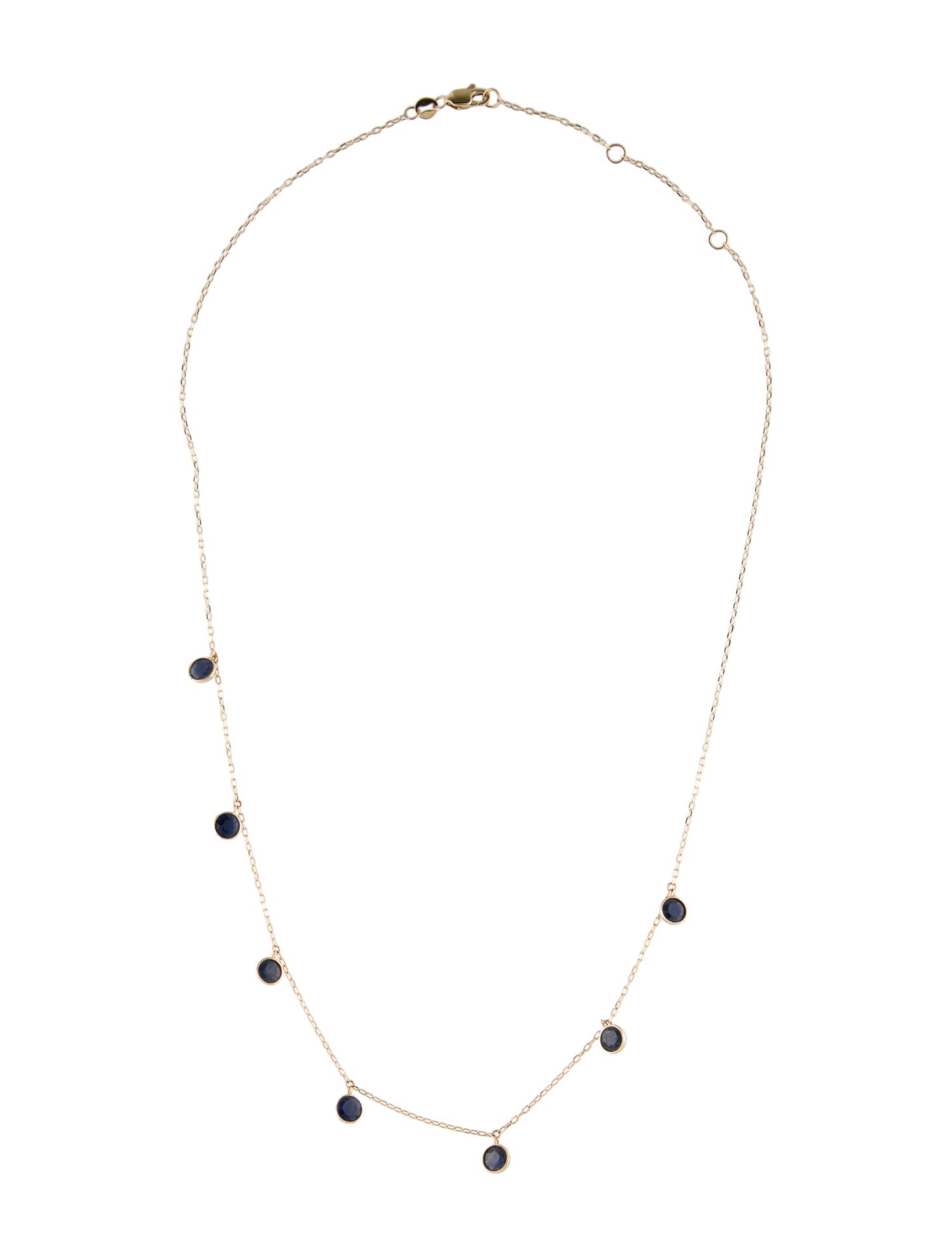 Necklace 14K 2.45ctw Sapphire Station Necklace