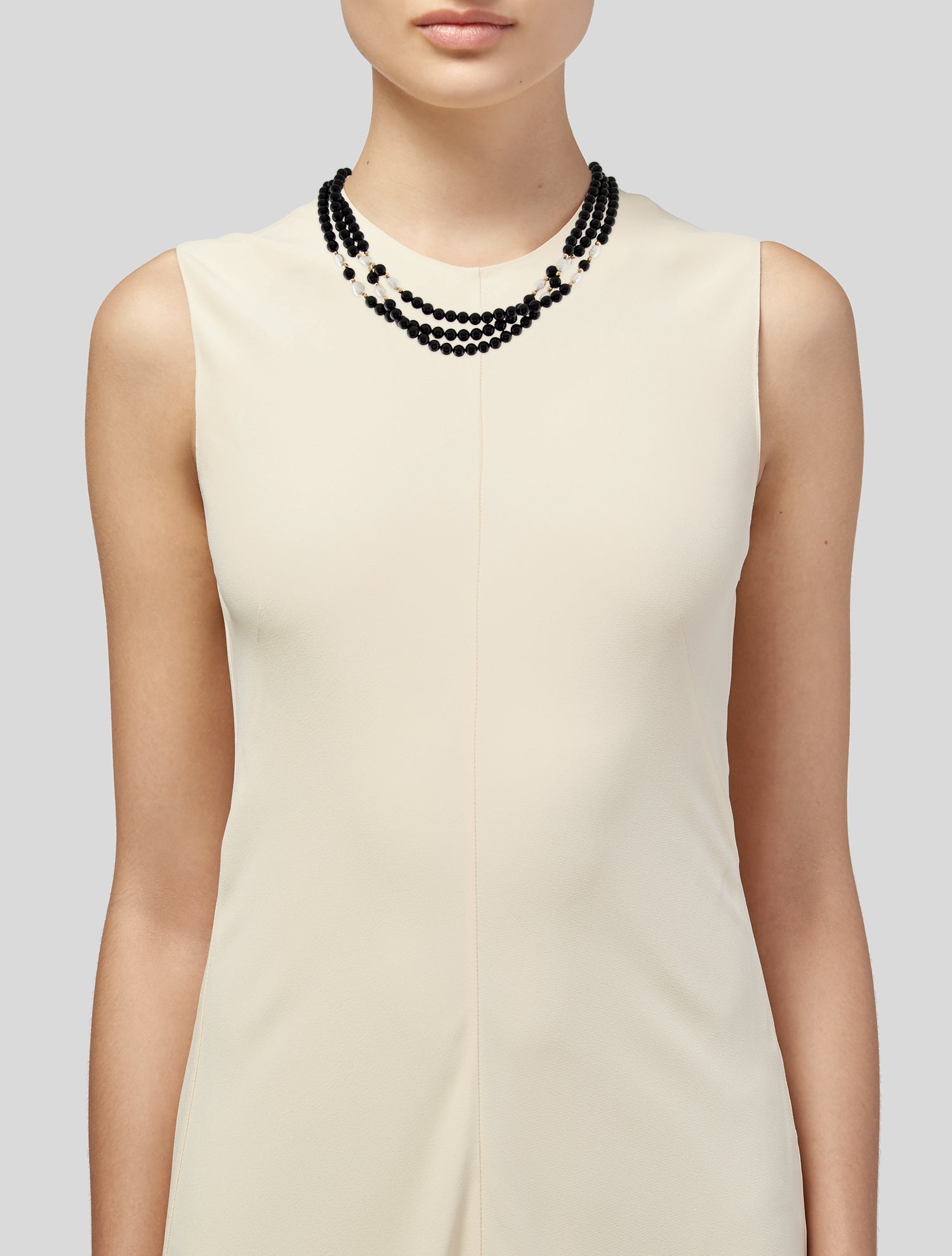 Necklace 14K Pearl & Onyx Bead