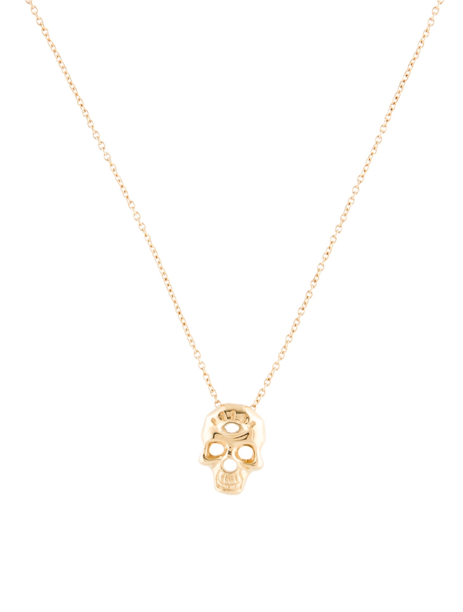 Necklace Porter Lyons 14K Diamond Evil Eye Skull Pendant