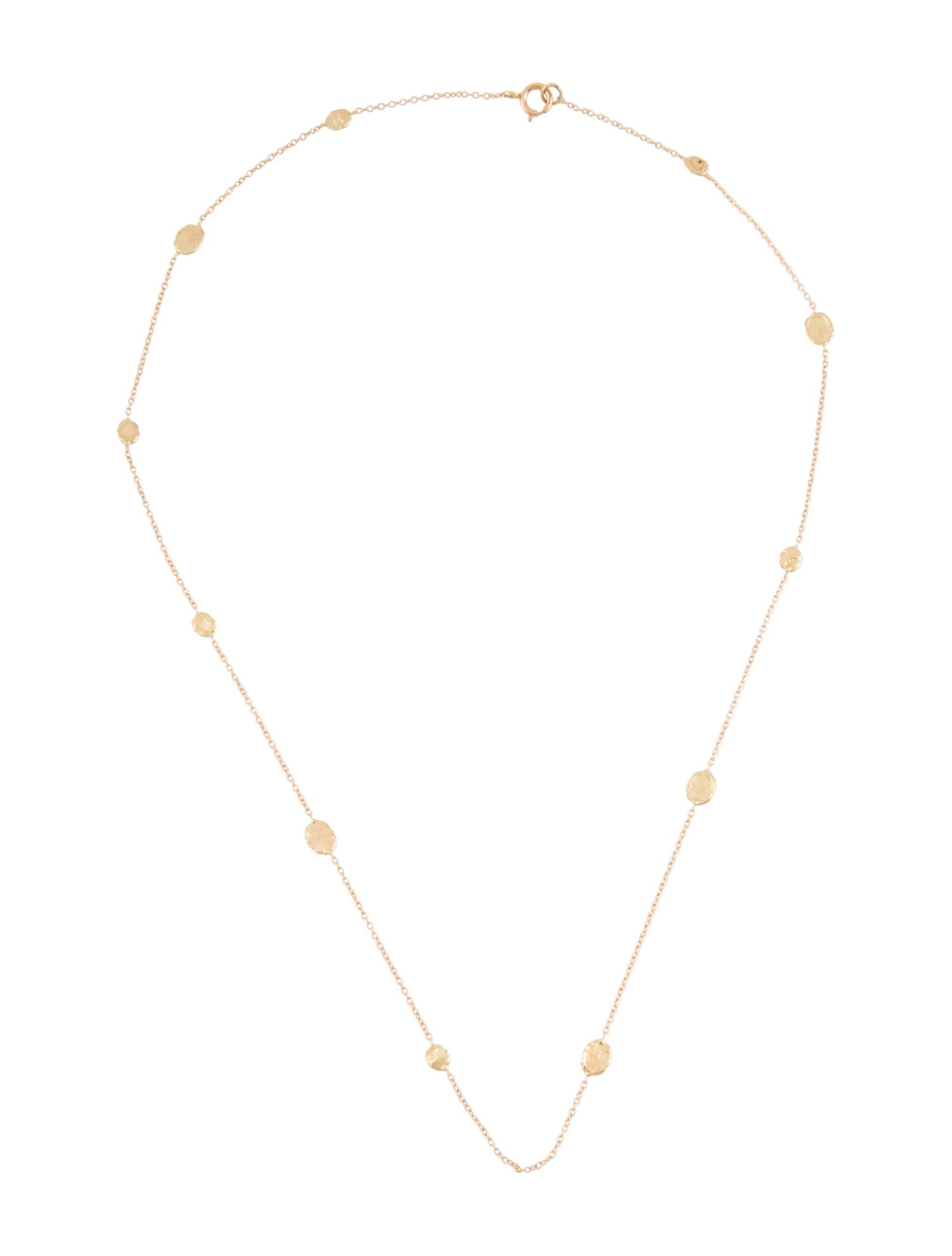 Necklace 14K Textured Station