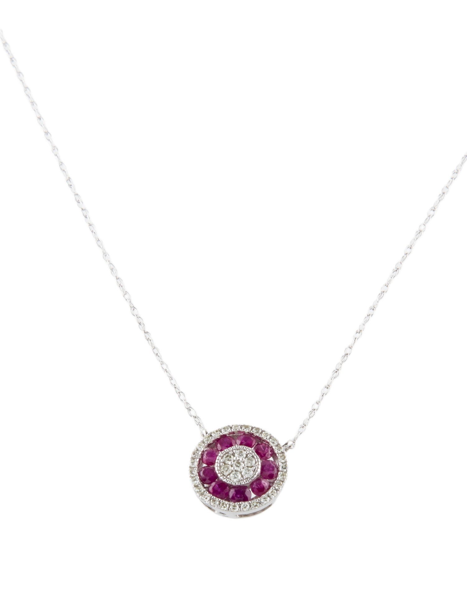 Necklace 14K Diamond & Ruby Pendant
