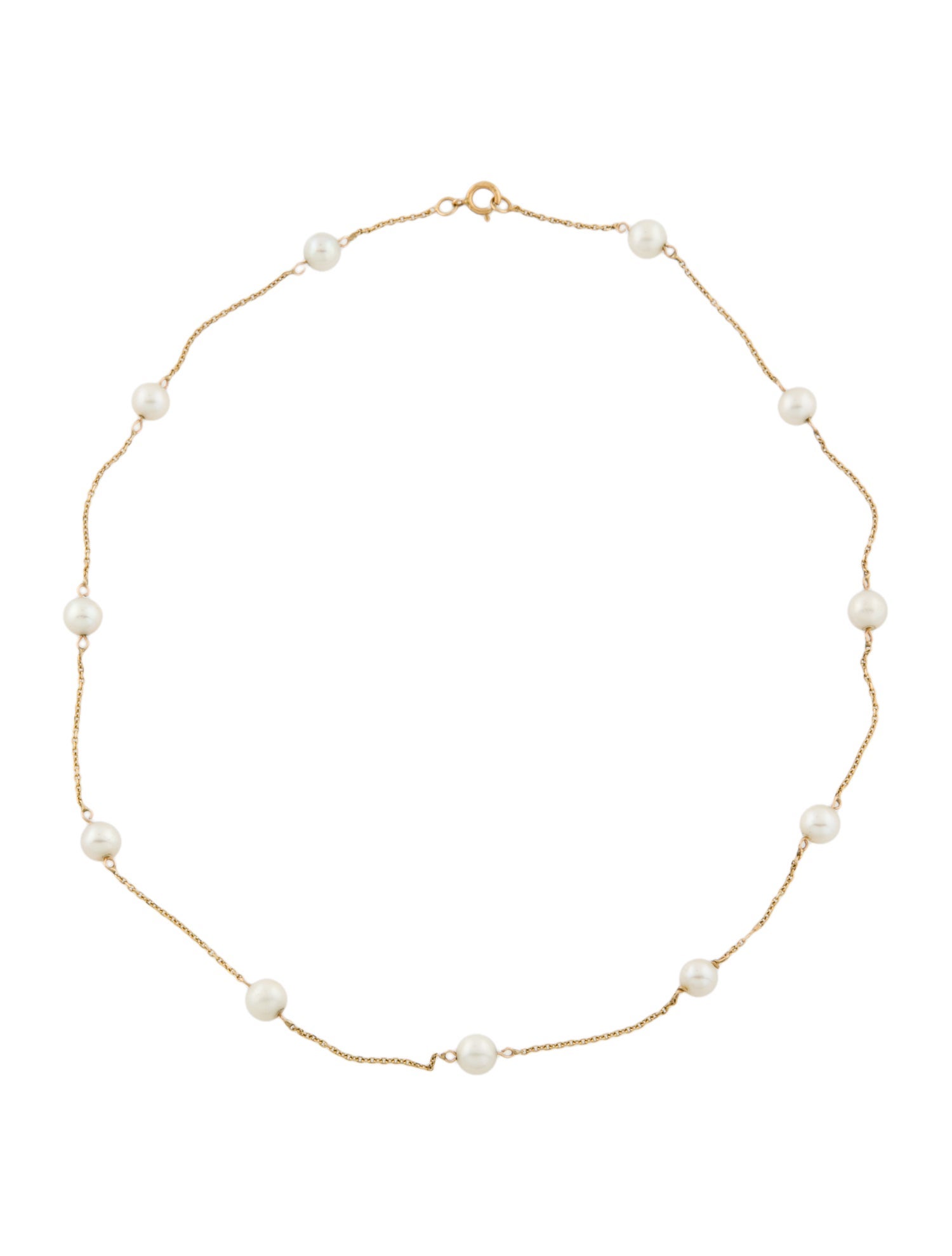 Necklace 14K Pearl Station