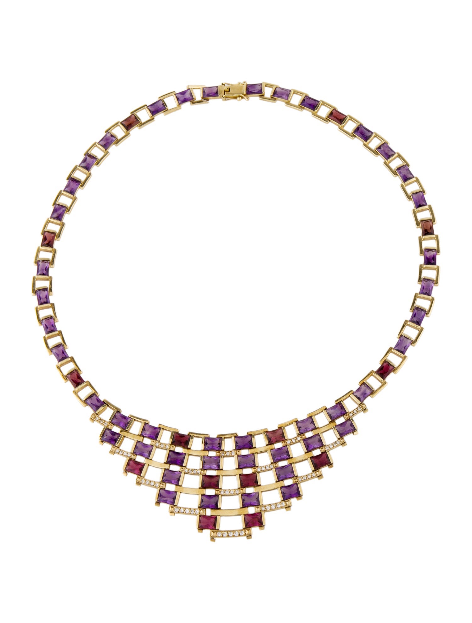 Necklace 18K Tourmaline, Amethyst & Diamond Collar