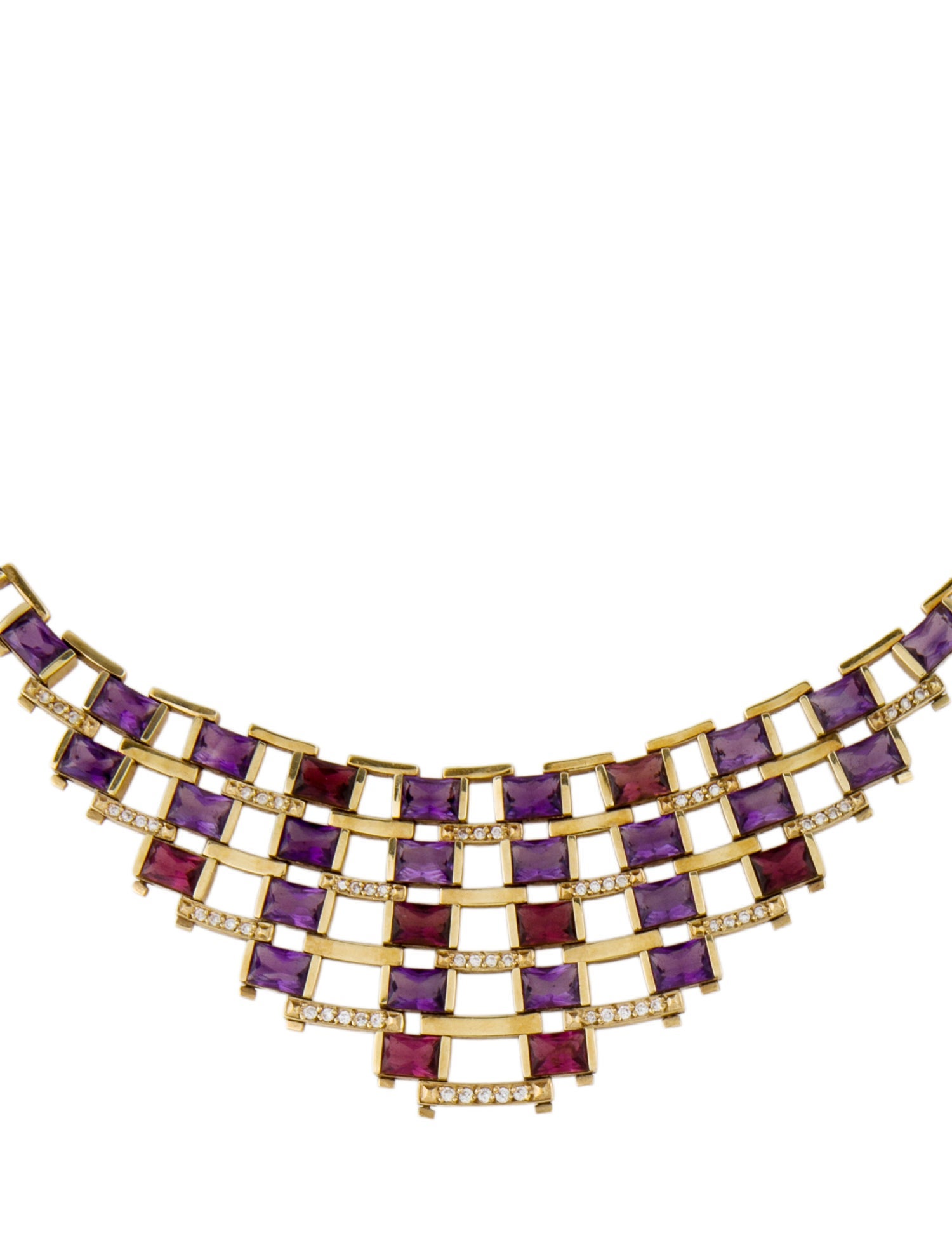Necklace 18K Tourmaline, Amethyst & Diamond Collar