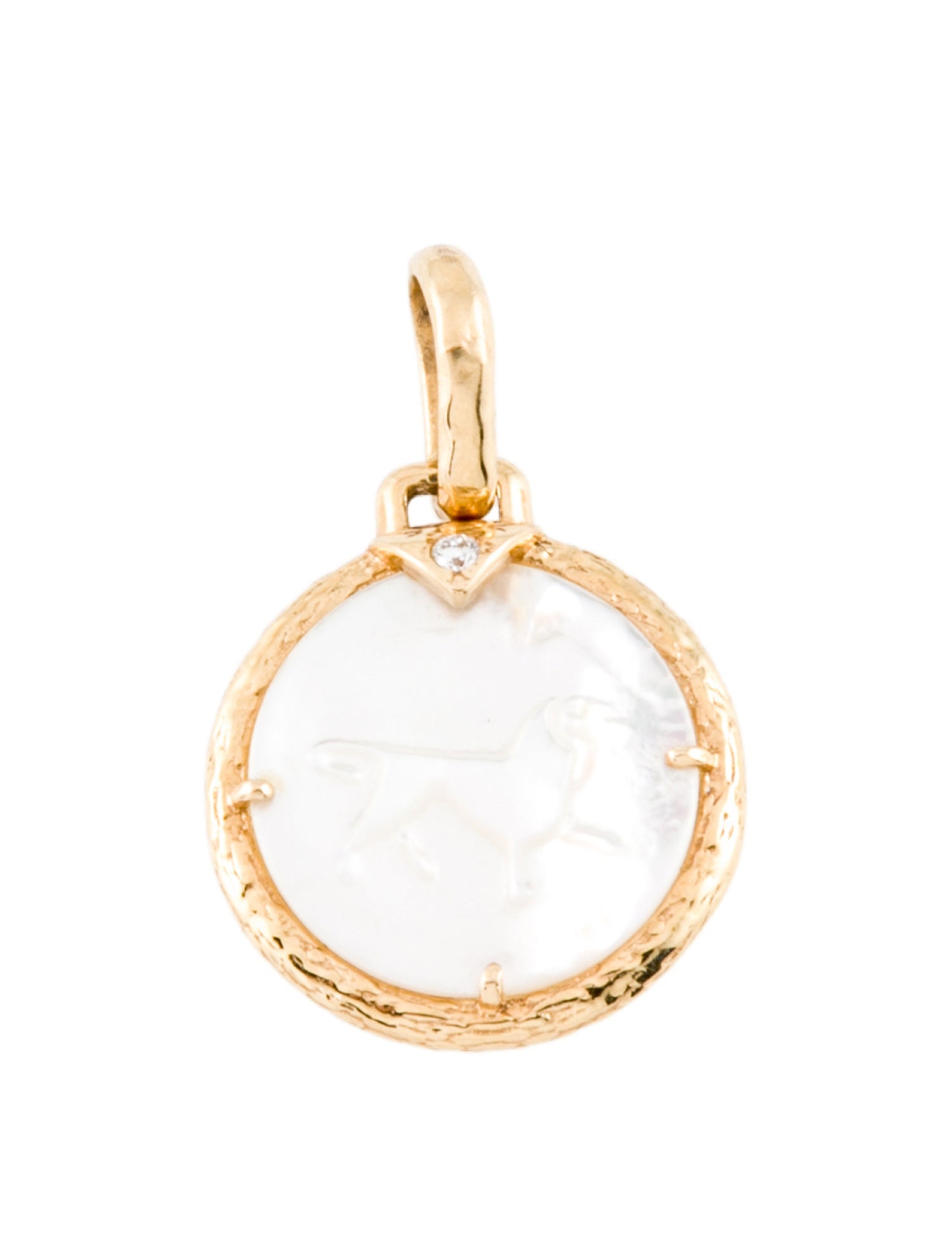 Necklace Peggy Daven 18K Mother of Pearl & Diamond Pendant