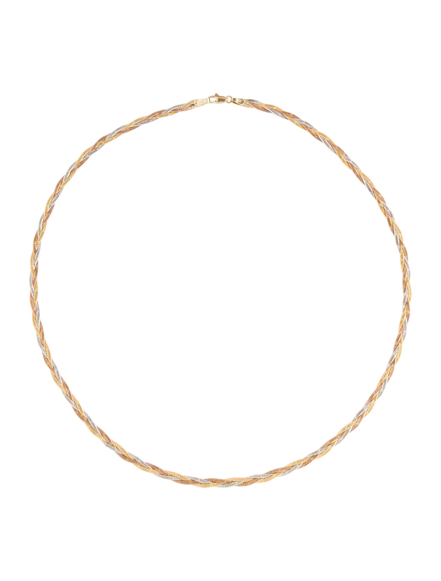 Necklace 14K Tri-Color Braided Chain