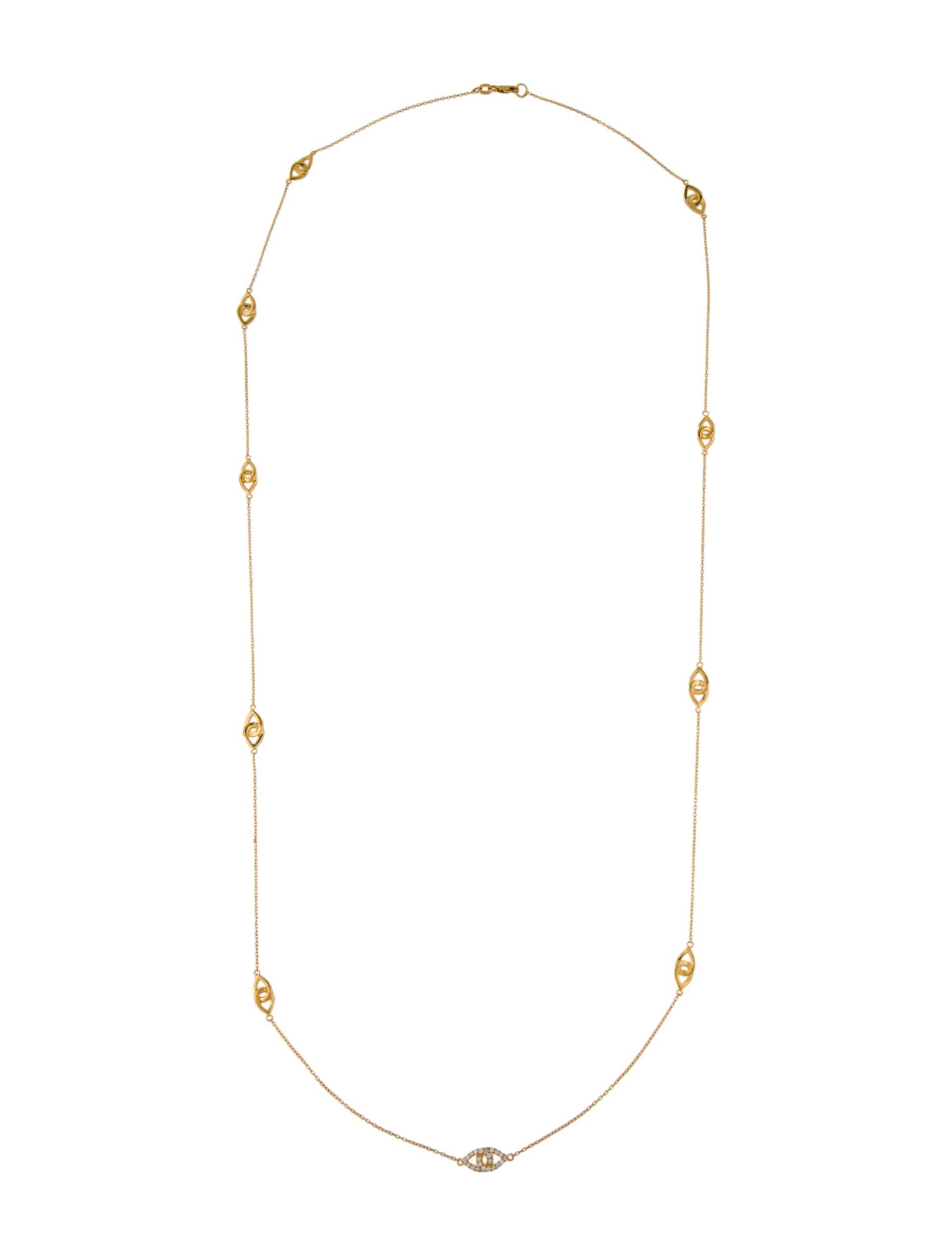 Necklace 14K Diamond Interlocking Links Station