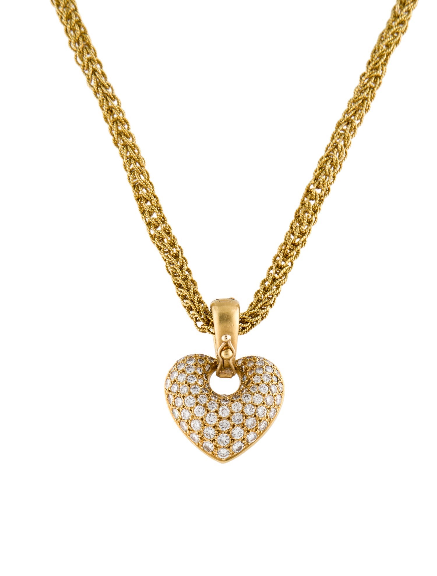 Necklace 18K 1.78ctw Diamond Heart Pendant Necklace