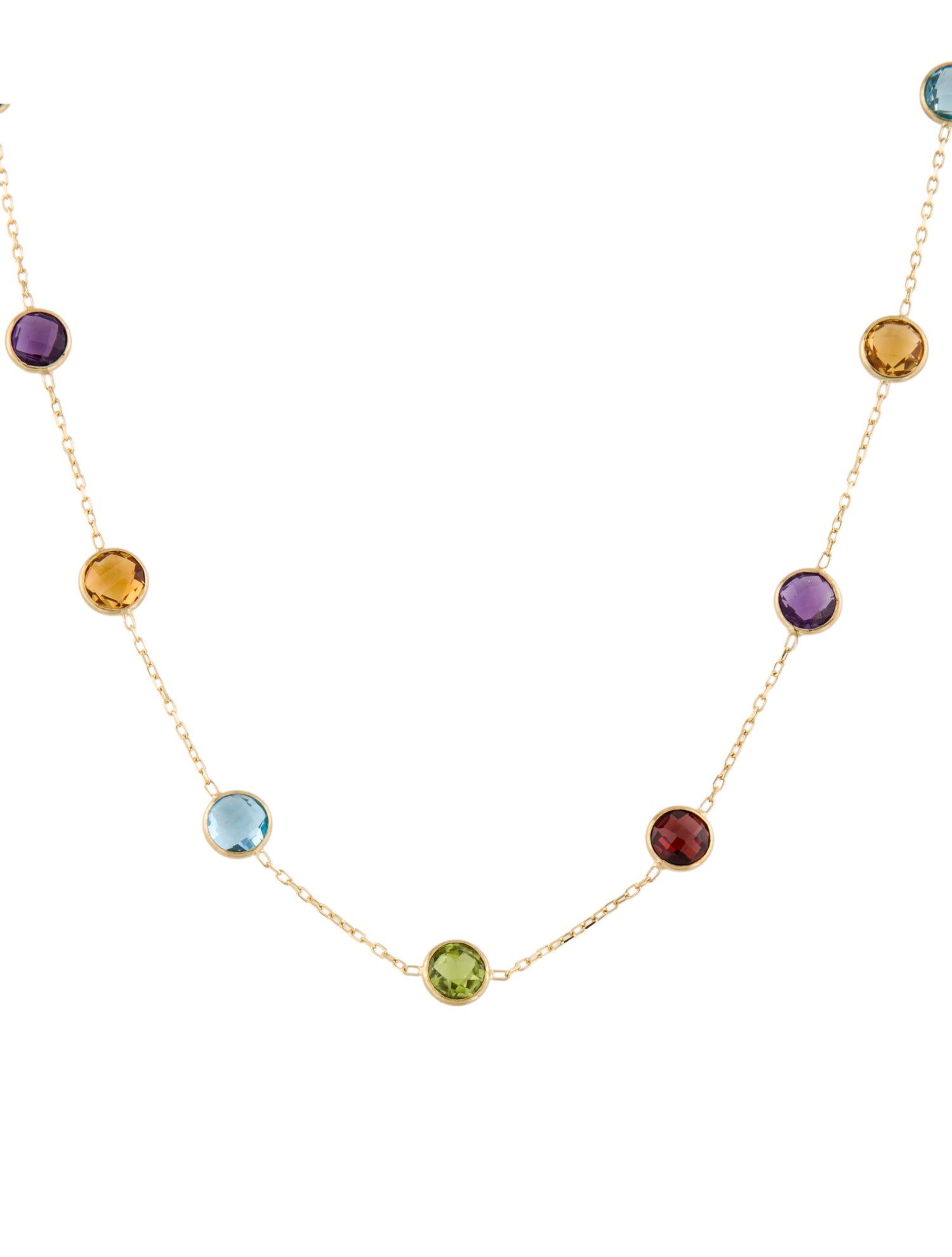 Necklace 14K Multistone Station