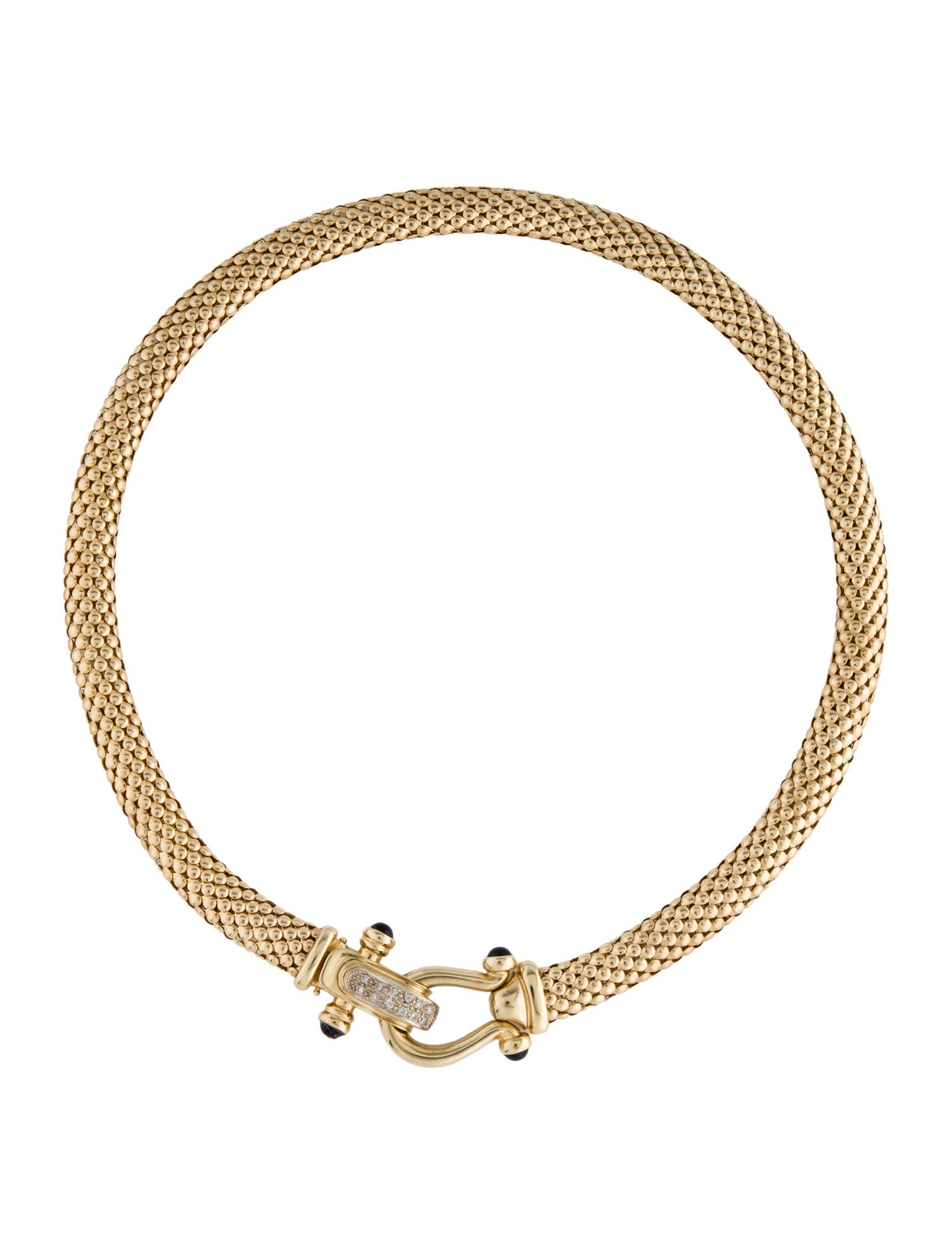 Necklace 14K Onyx & Diamond Weaved Collar