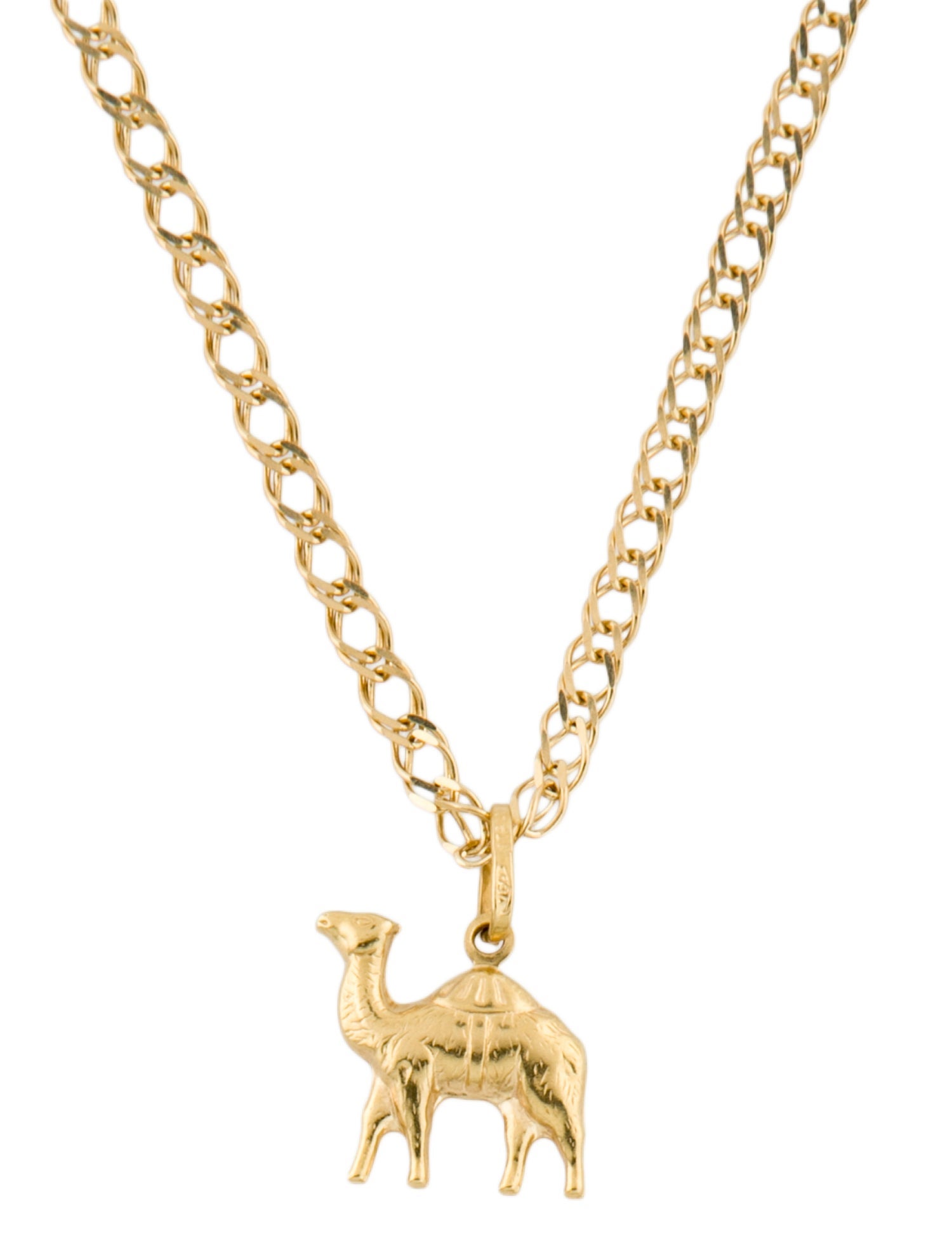 Necklace 18K Camel Pendant w/ 14K Chain