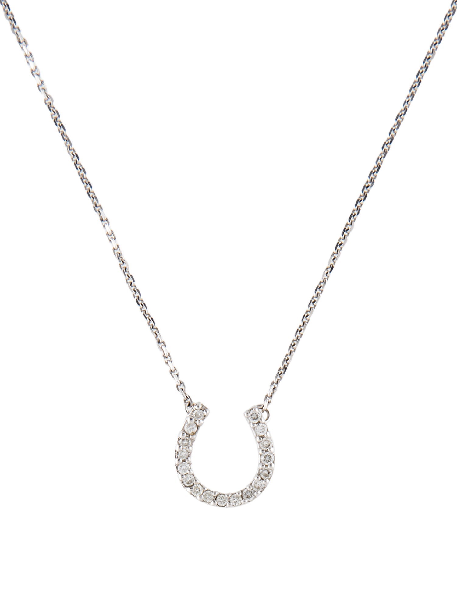 Necklace 14K Diamond Horseshoe Pendant