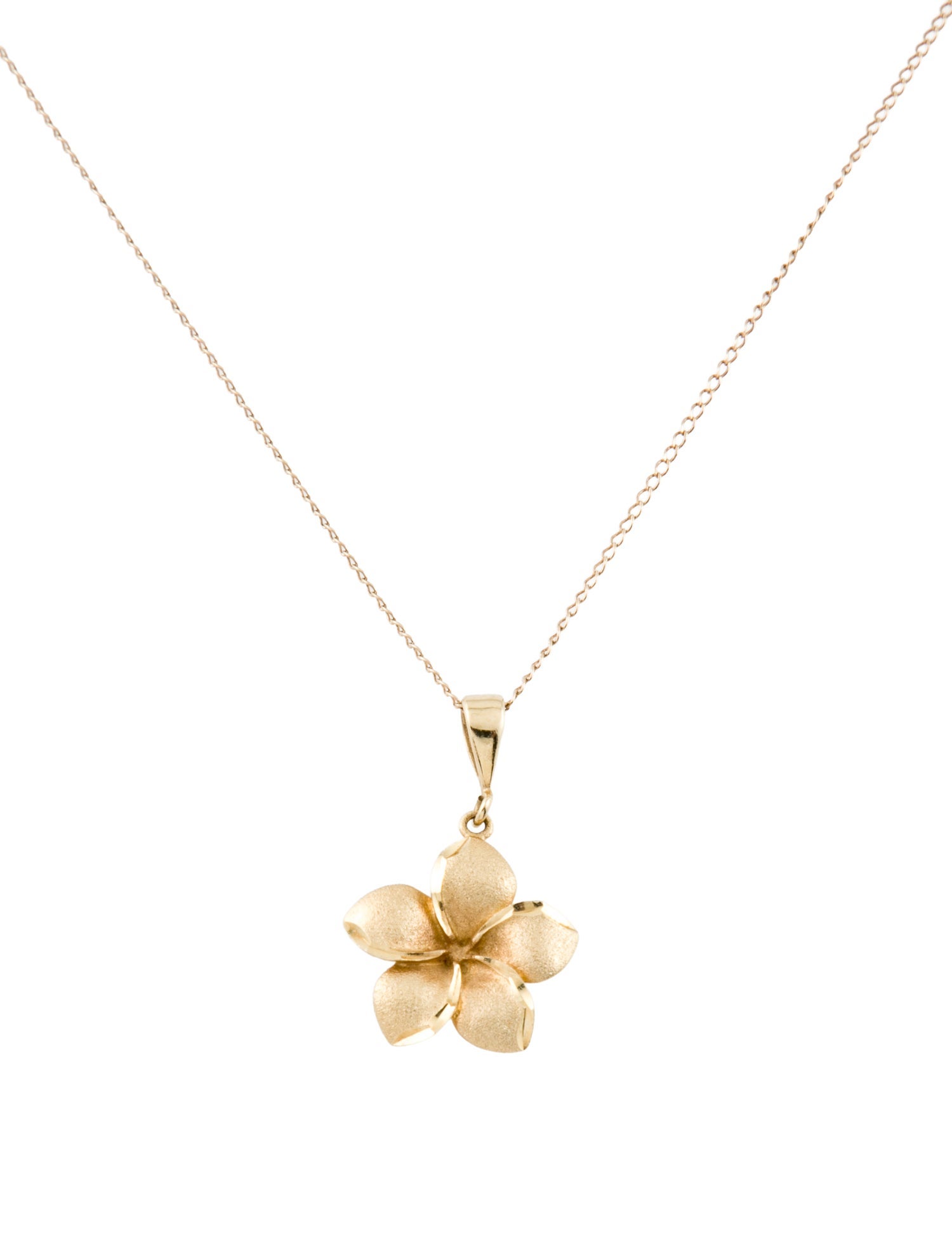 Necklace 14K Flower Pendant
