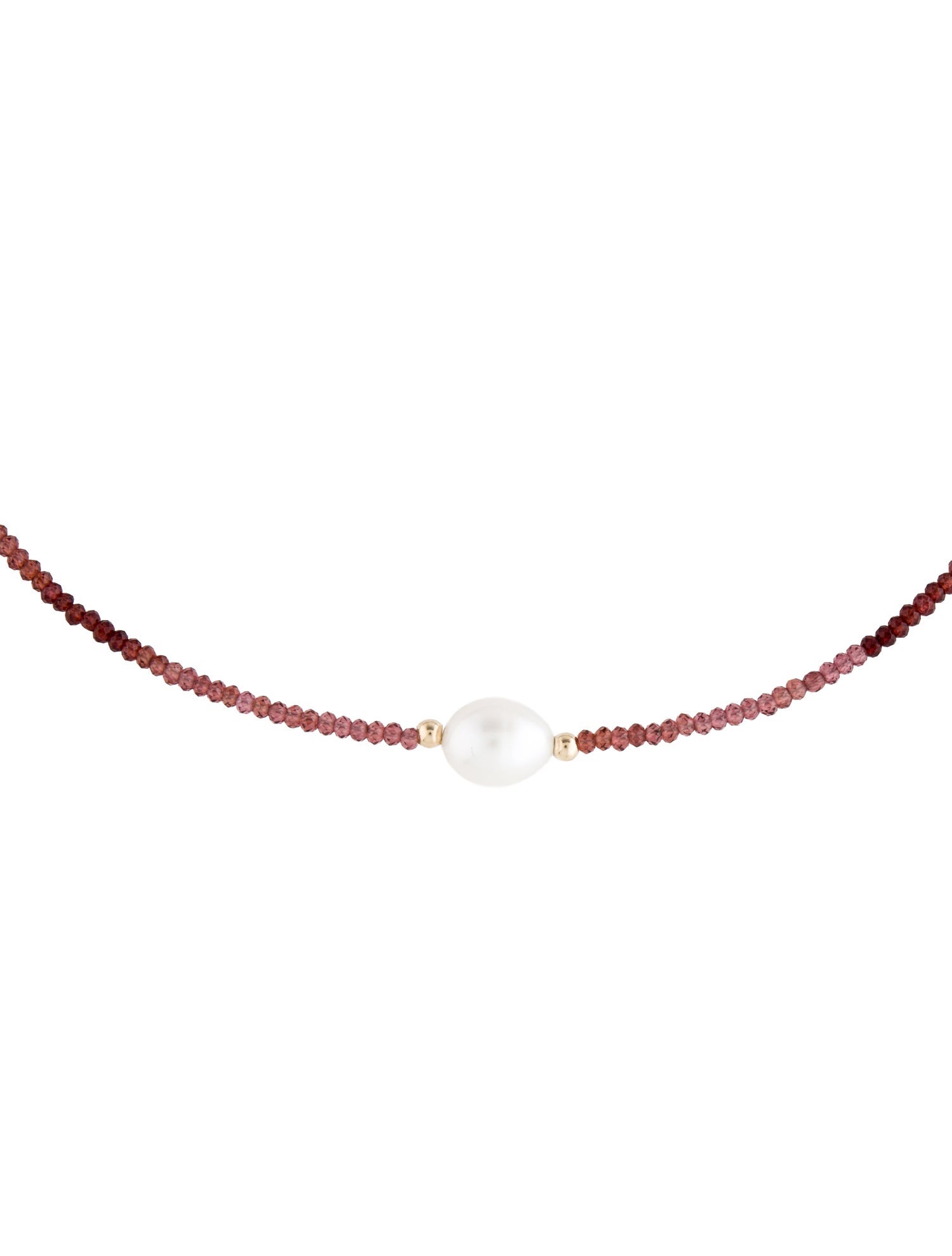 Necklace 14K Pearl & Garnet Collar