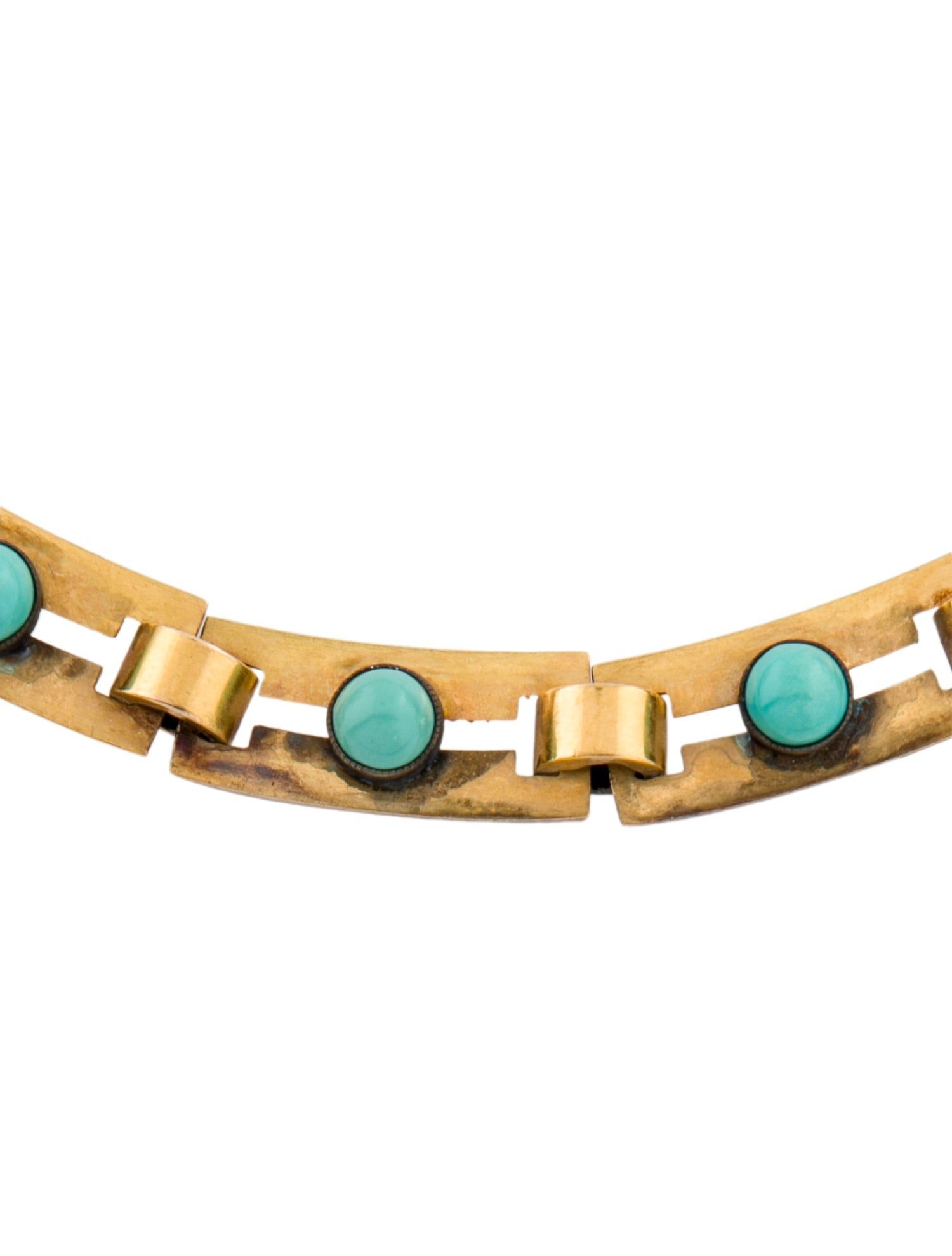 Necklace Victorian 14K Turquoise Link
