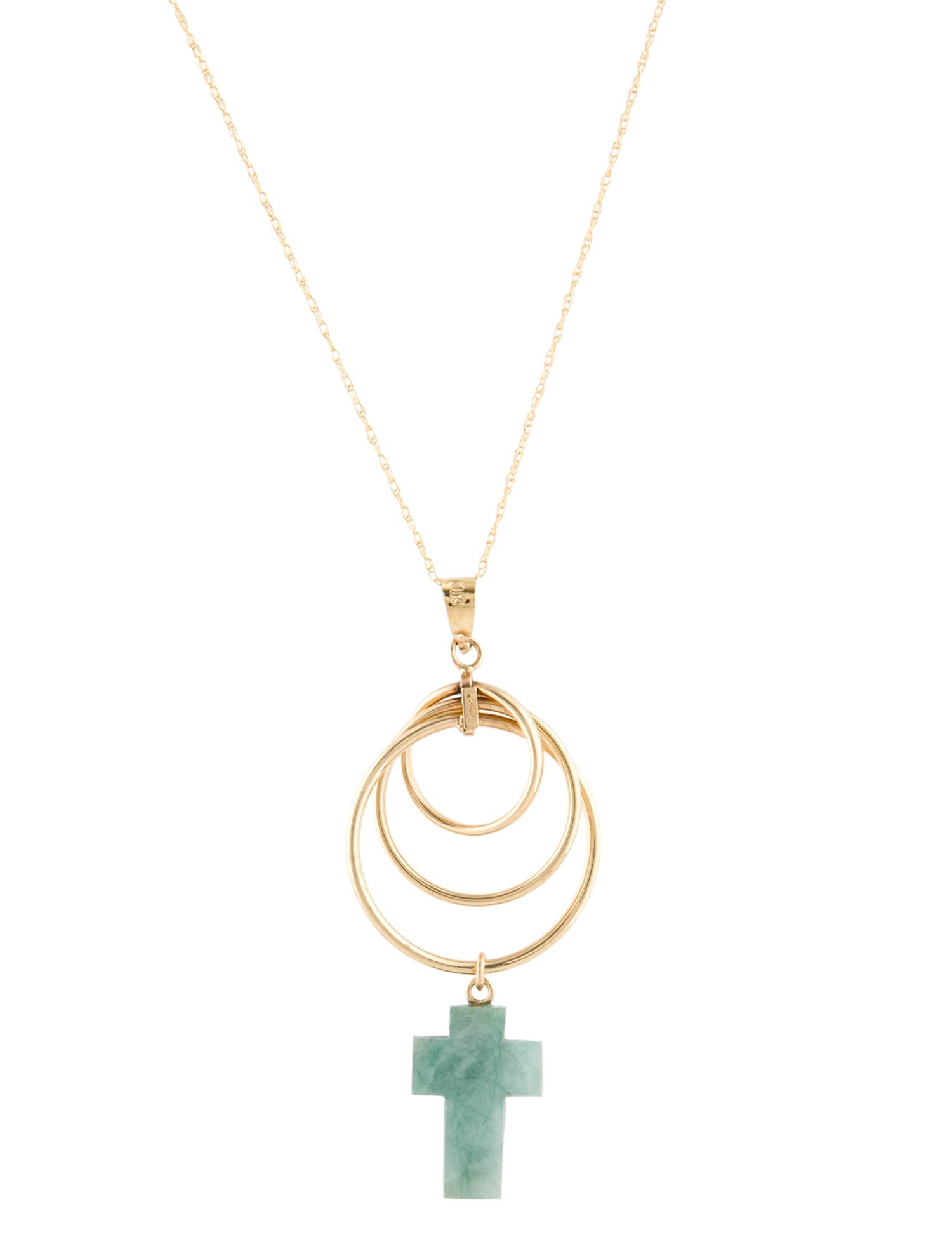 Necklace 14K Emerald Cross Pendant