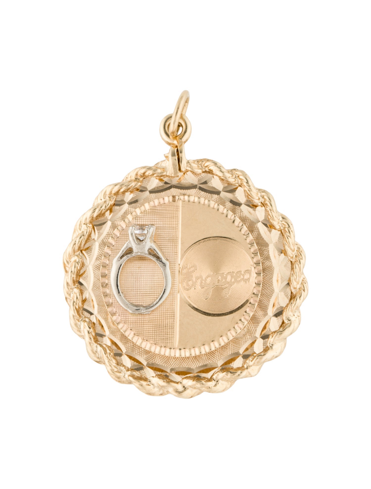 Necklace 14K Synthetic Spinel 'Engaged' Pendant