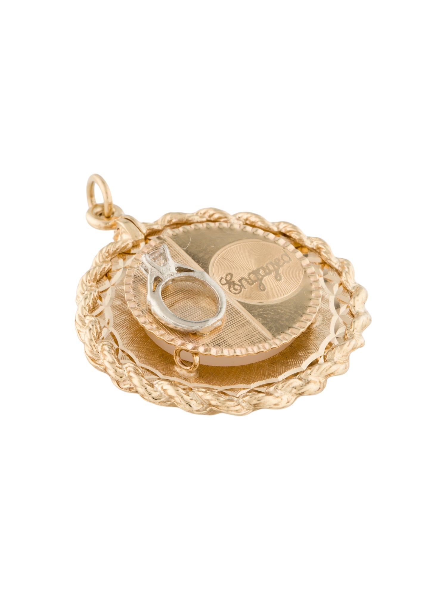 Necklace 14K Synthetic Spinel 'Engaged' Pendant