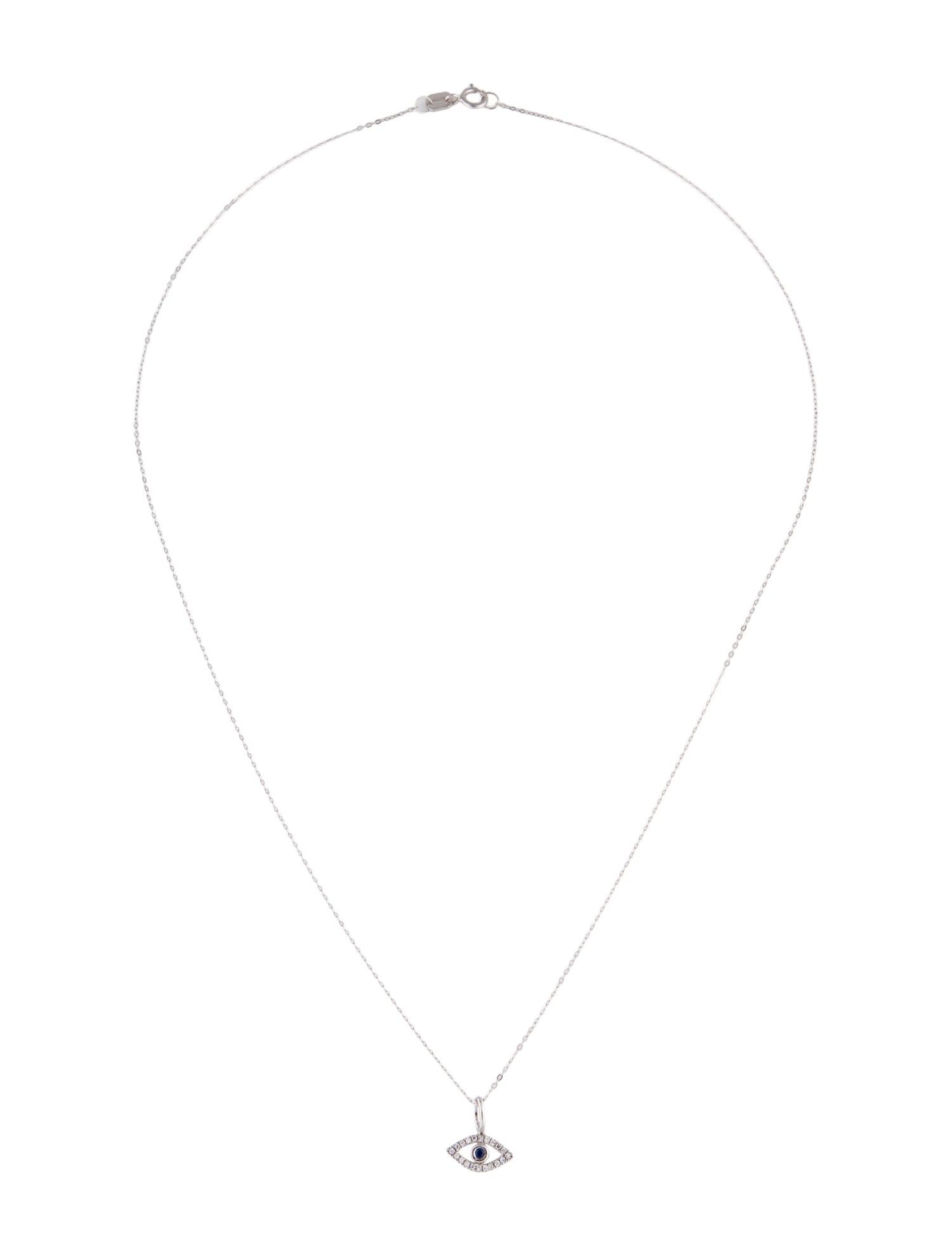 Necklace 14K Sapphire & Diamond Evil Eye Pendant