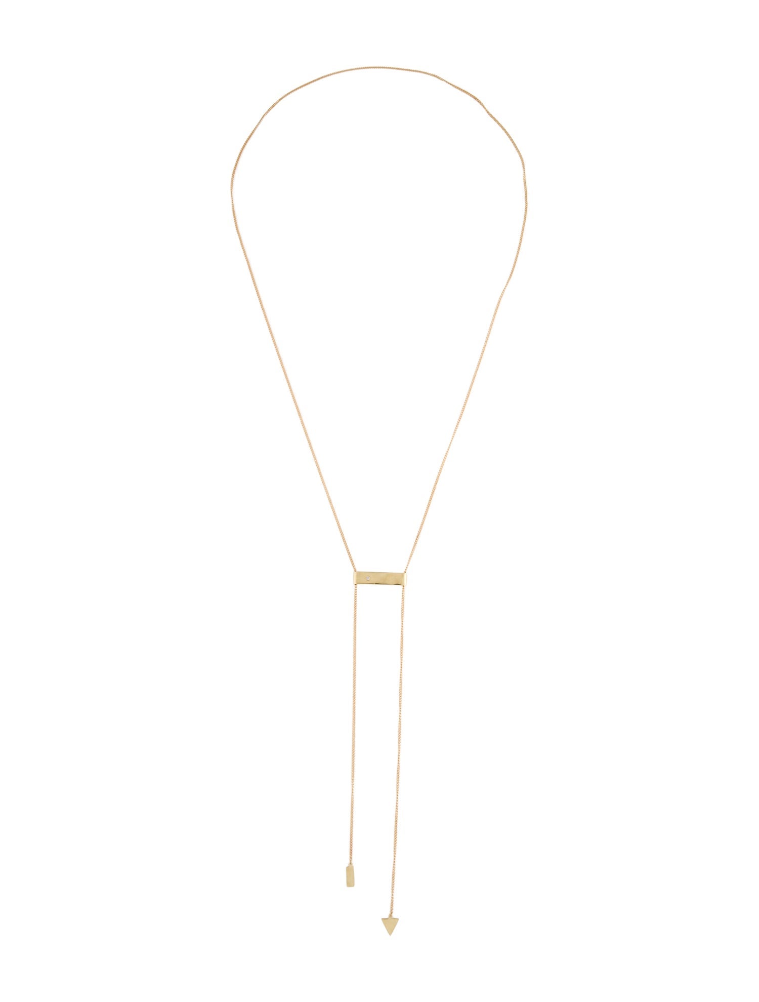 Necklace 14K Diamond Adjustable Bar Bolo Necklace