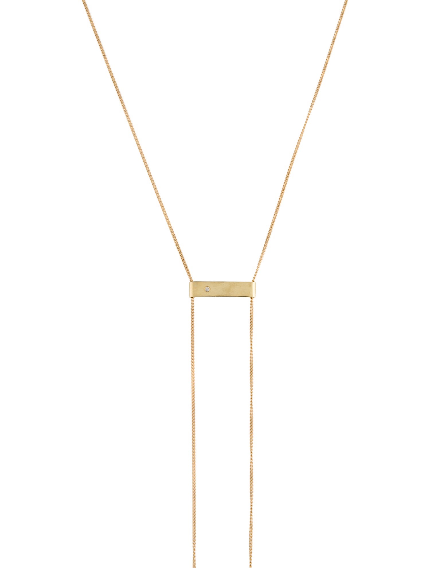 Necklace 14K Diamond Adjustable Bar Bolo Necklace