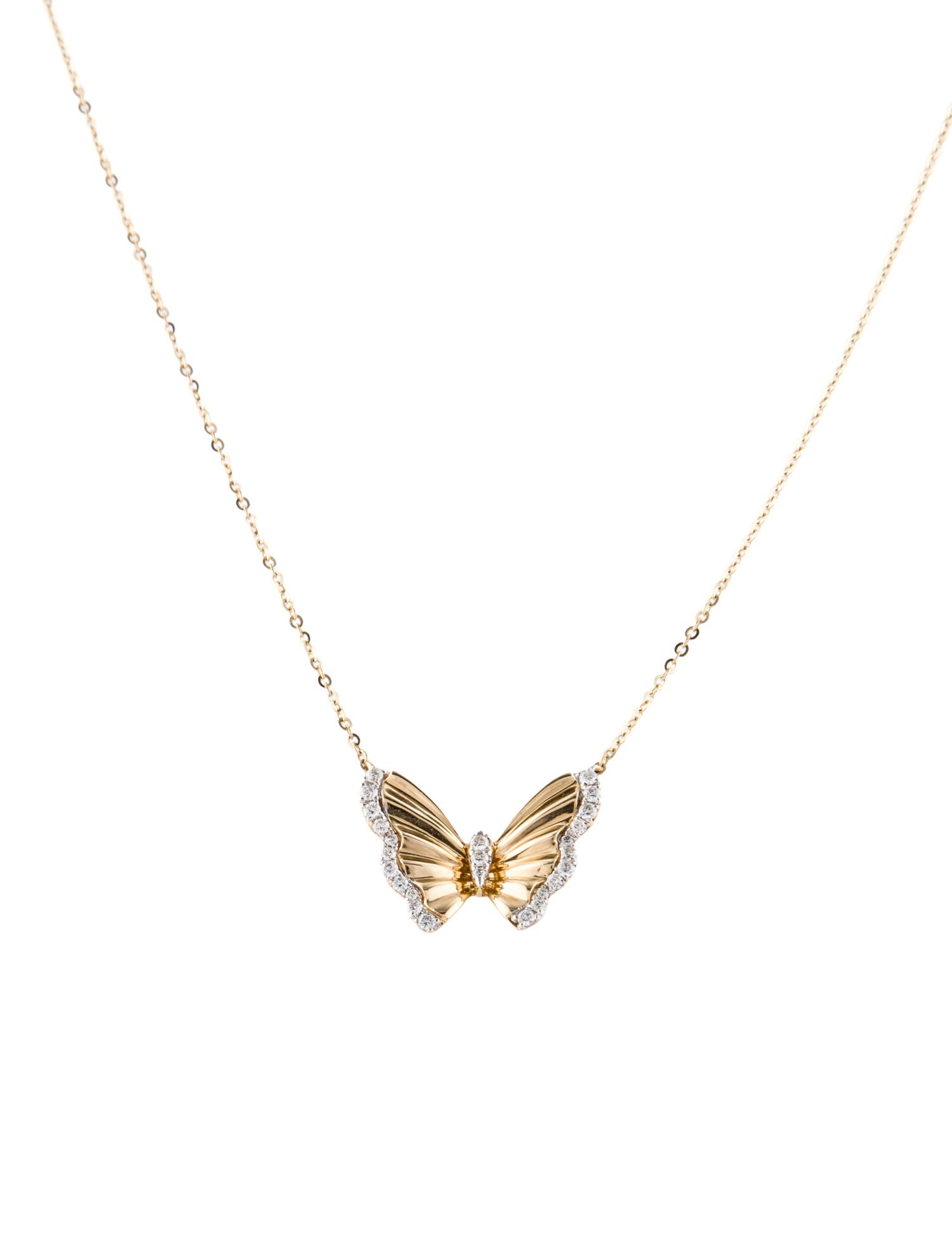Necklace 14K Diamond Butterfly Pendant