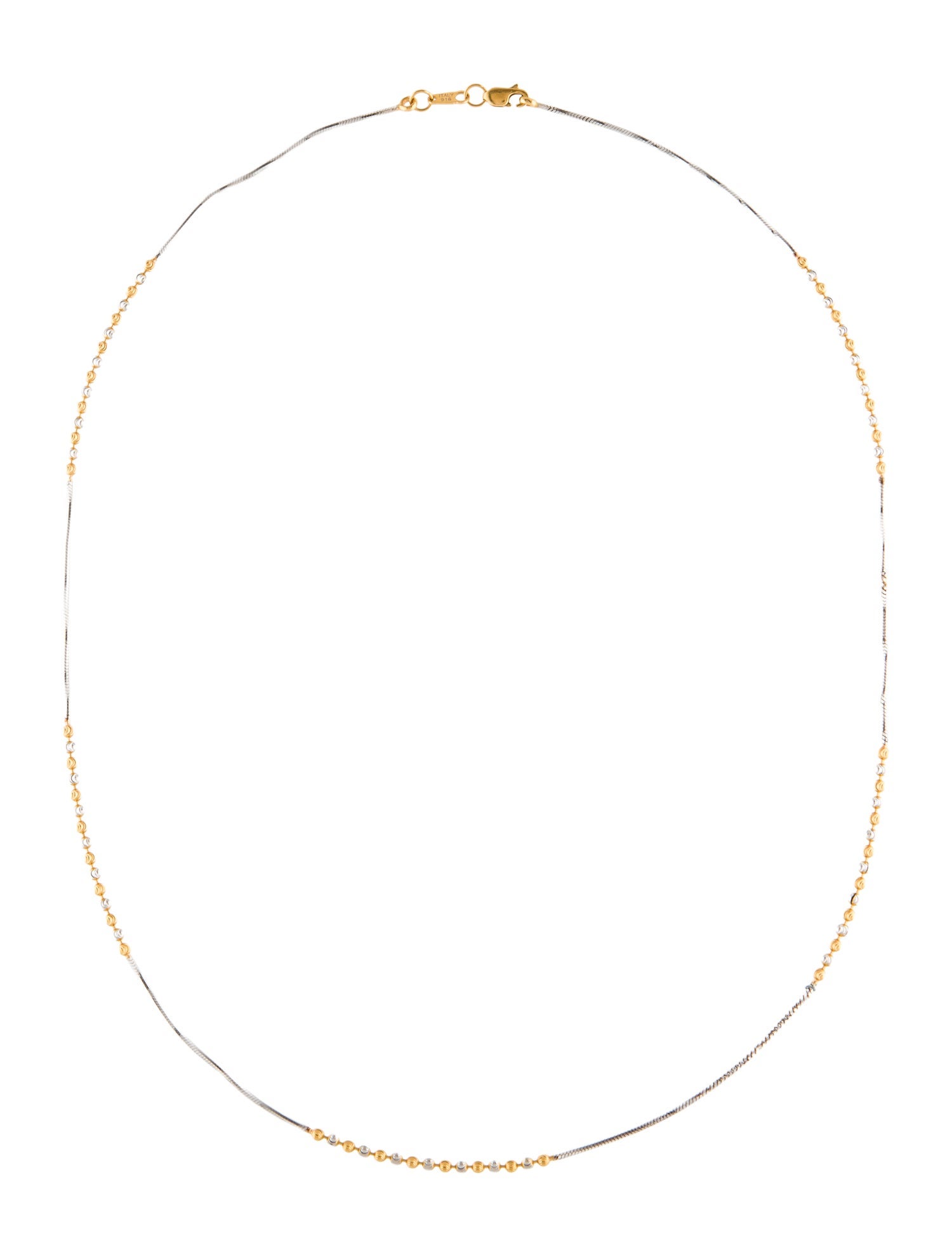 Necklace 22K Two-Tone Ball Chain Link