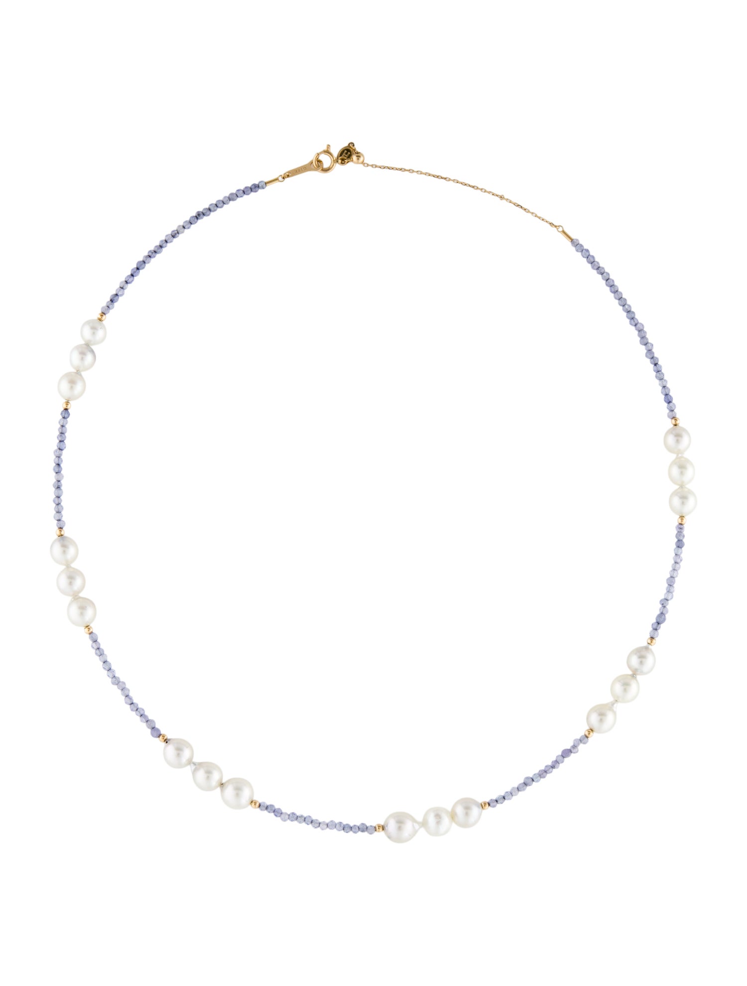 Necklace Helas 18K Pearl & Tanzanite Collar