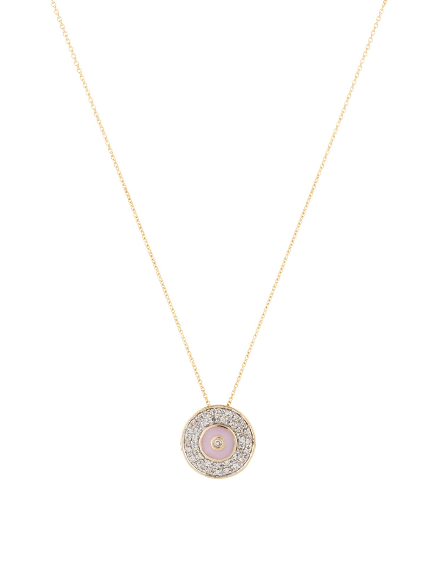 Necklace 14K Enamel & Diamond Pendant