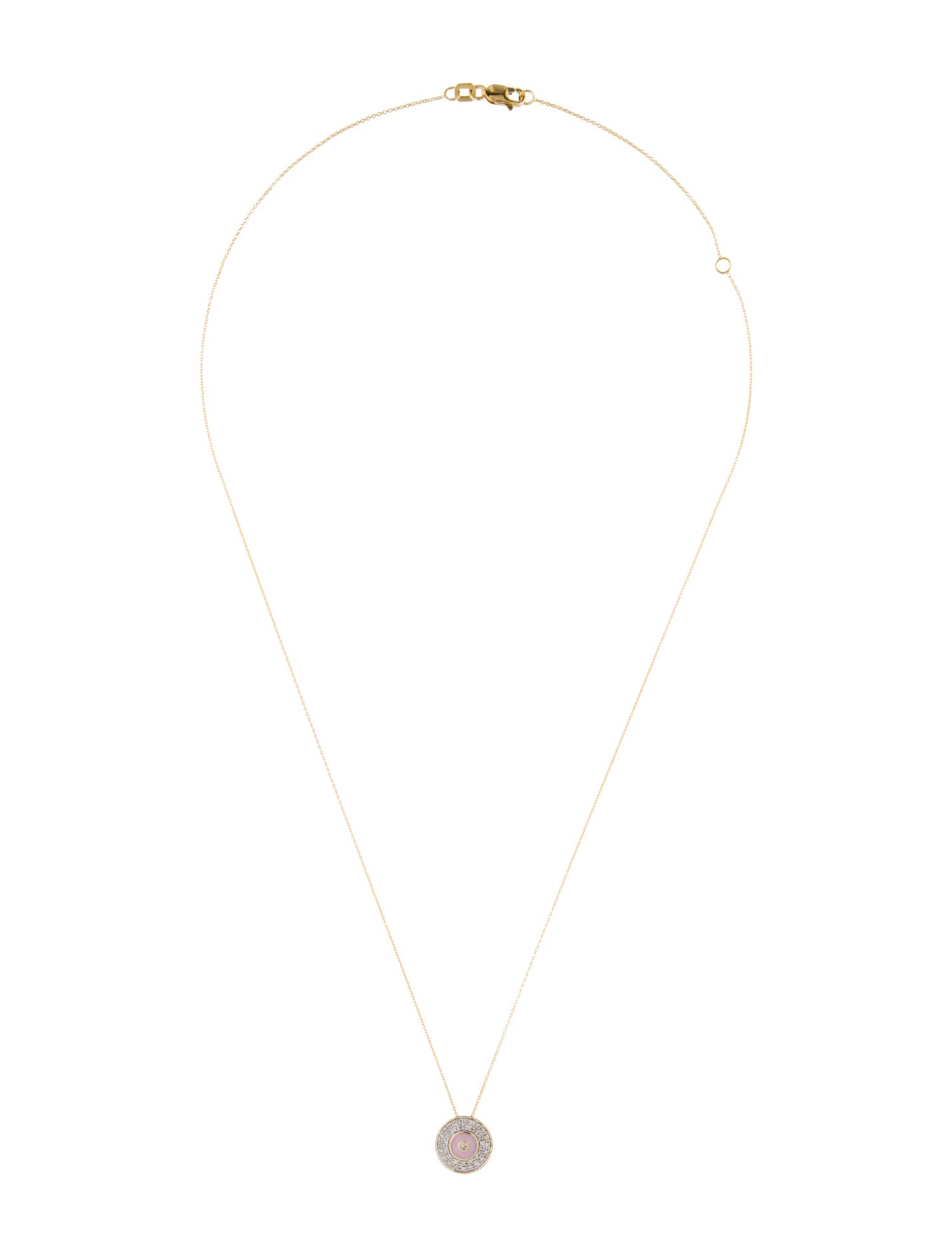 Necklace 14K Enamel & Diamond Pendant