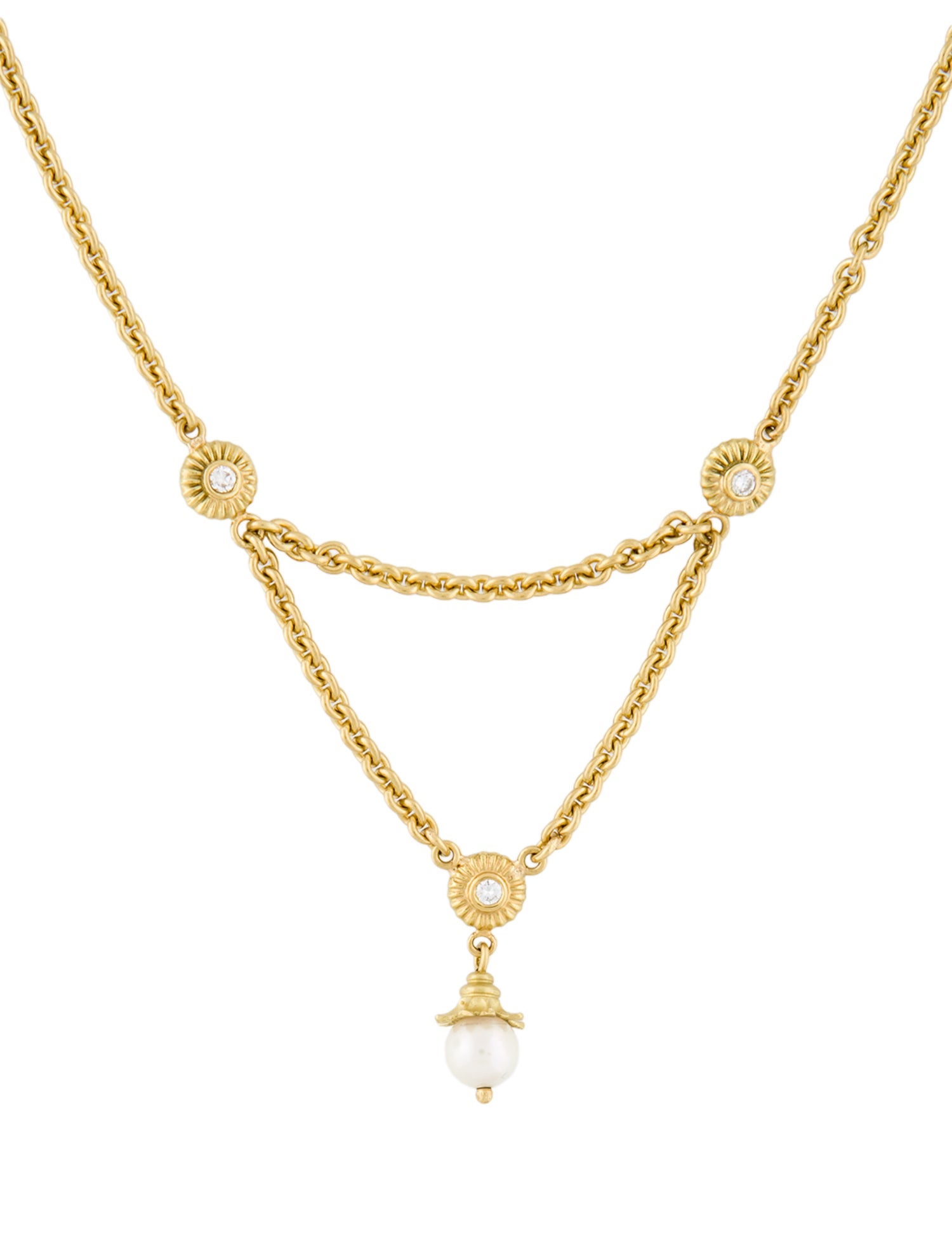 Necklace 18K Pearl & Diamond