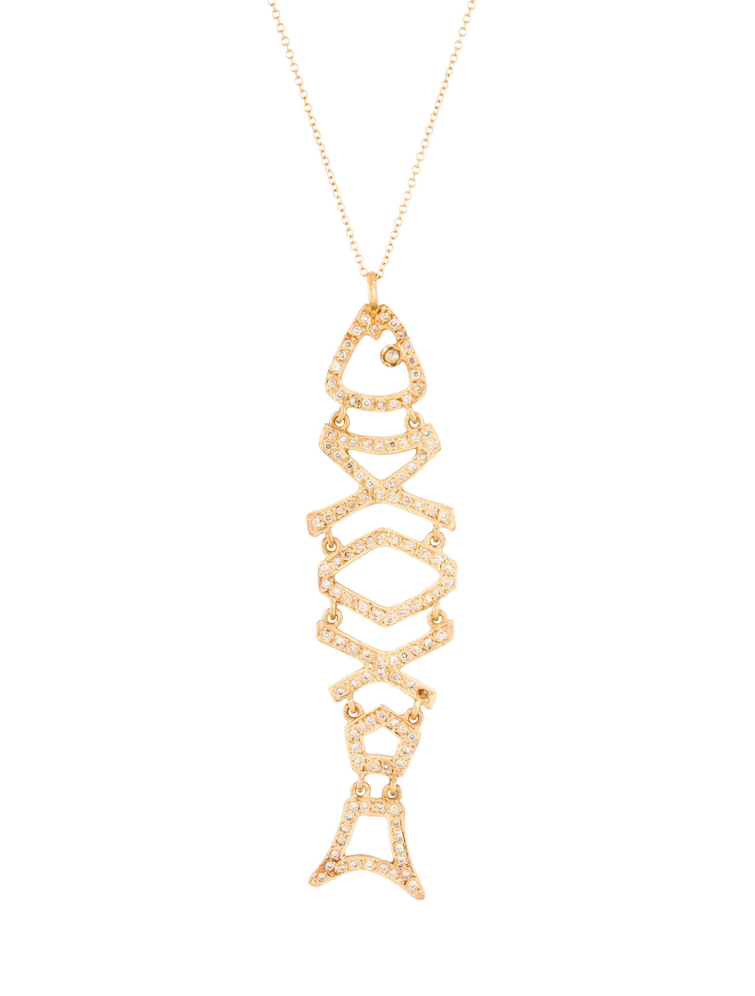 Necklace 18K Diamond Fish Pendant