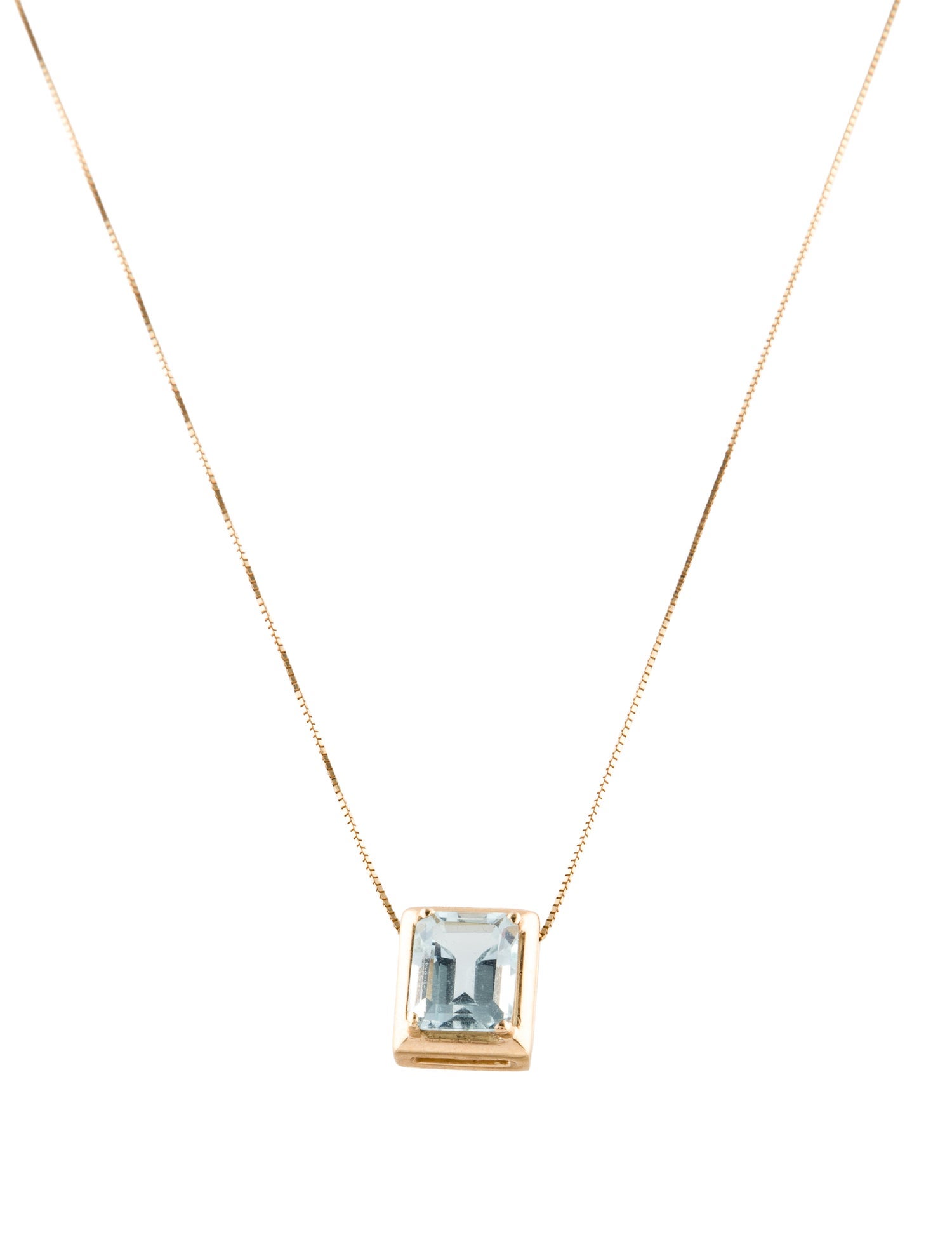 Necklace 10K 3.11ct Aquamarine Pendant