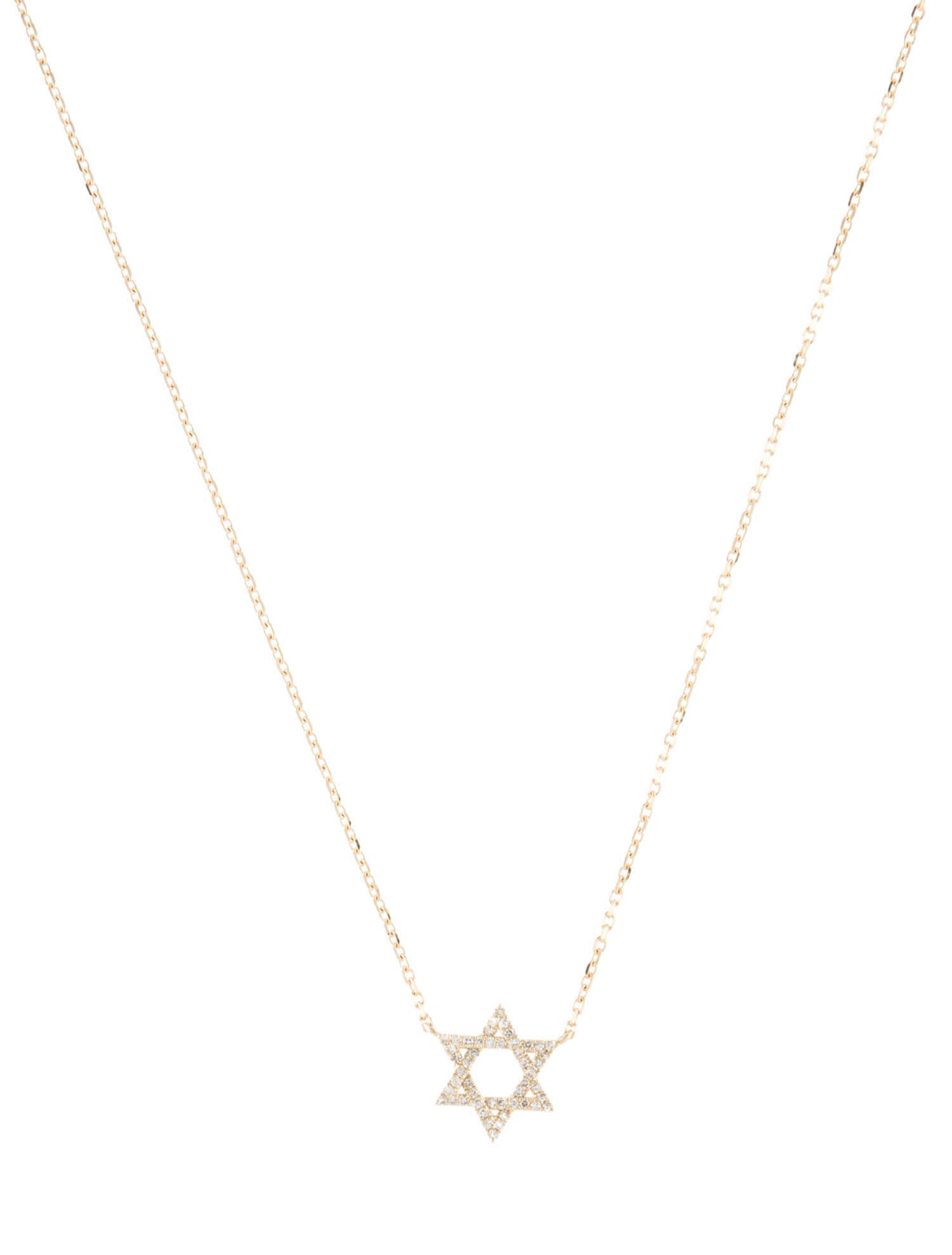 Necklace 14K Diamond Star of David Pendant
