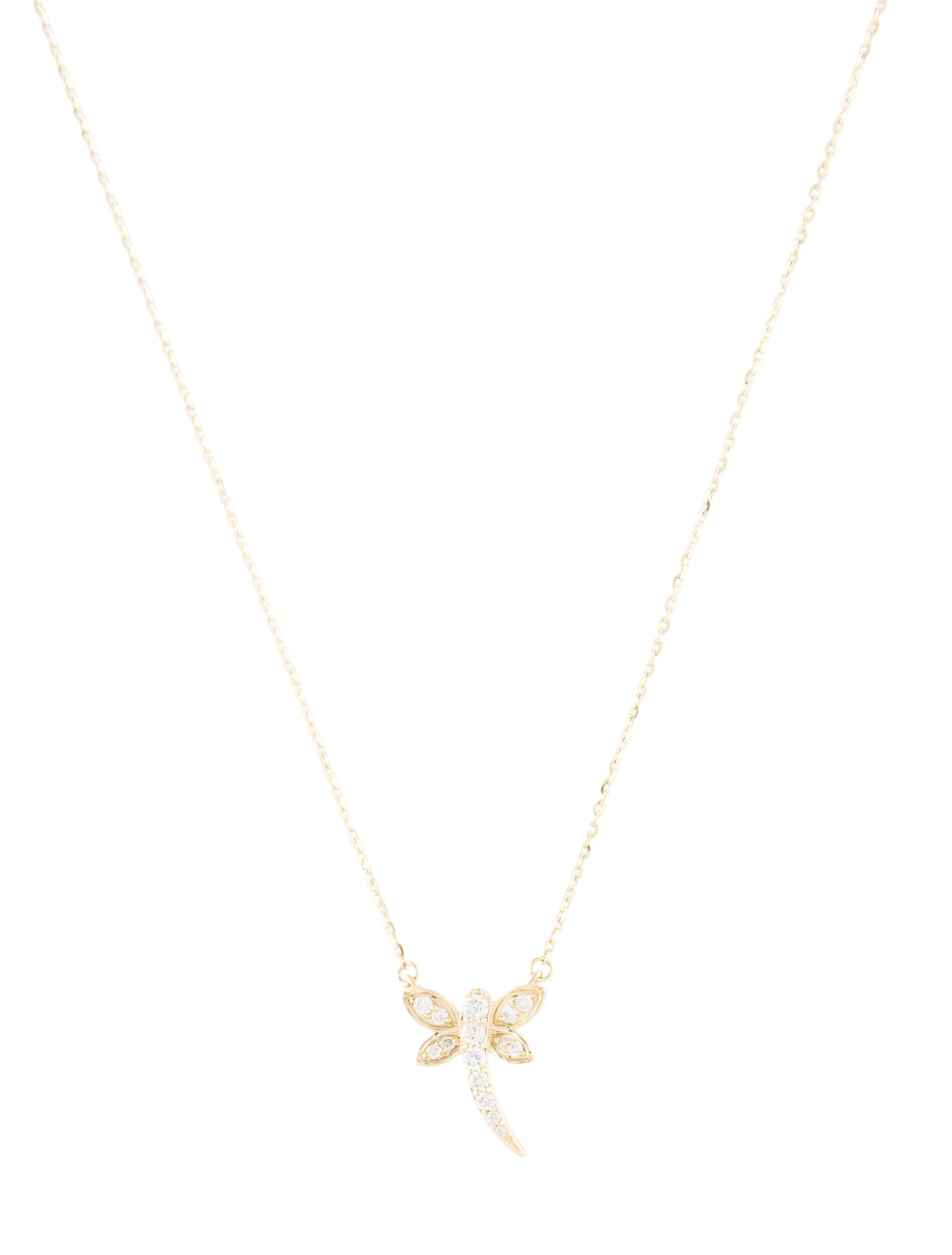 Necklace 14K Diamond Dragonfly Pendant