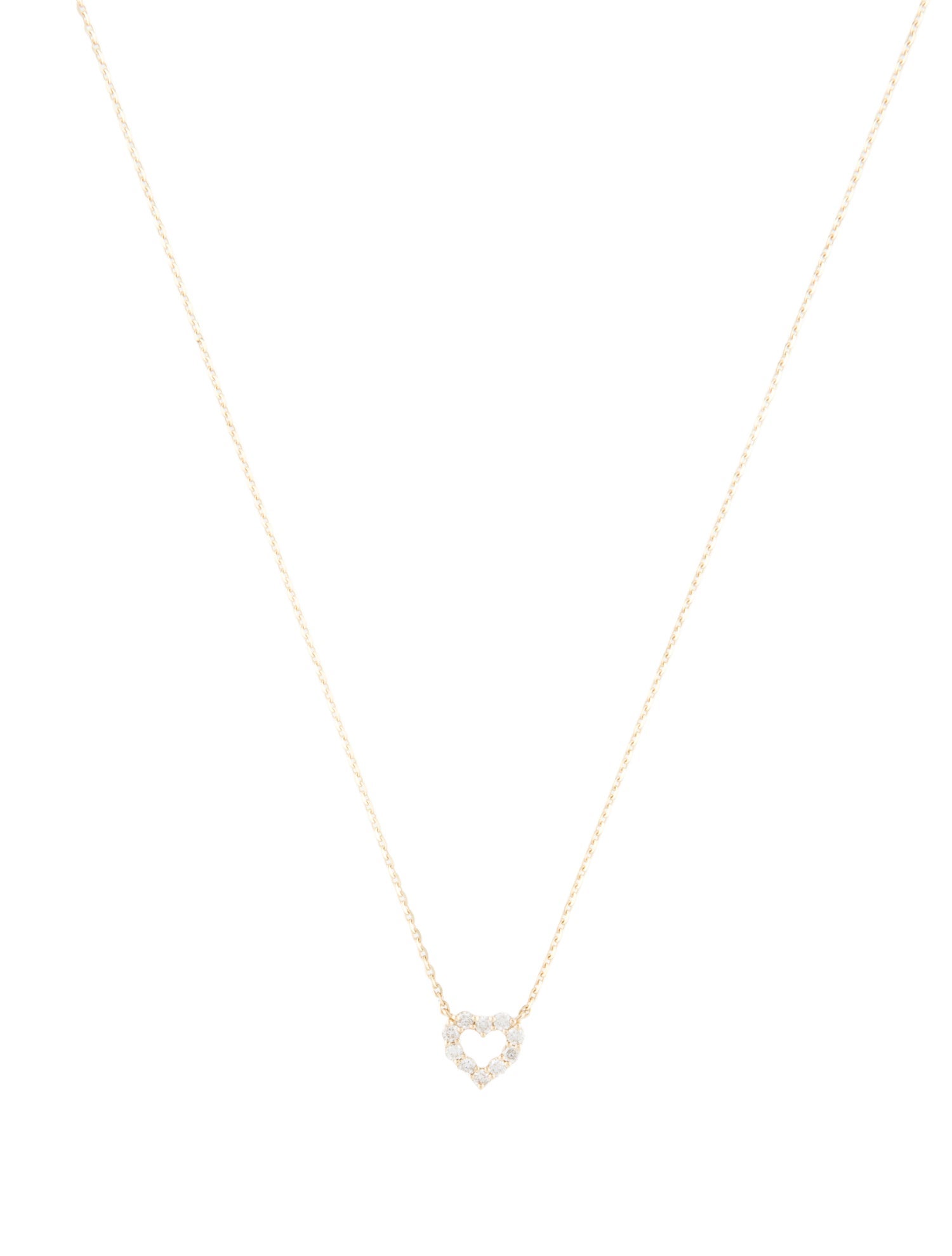 Necklace 14K Diamond Open Heart Pendant