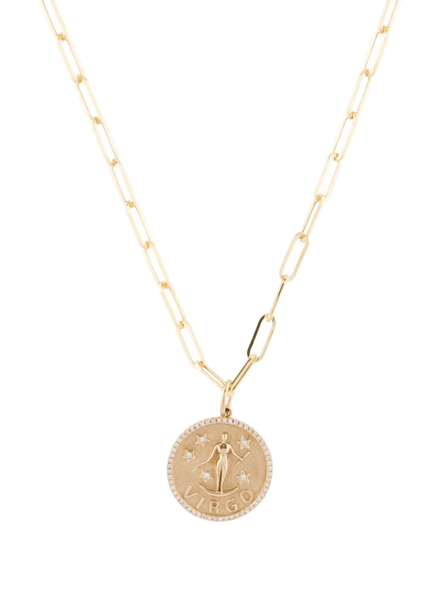 Necklace 14K Diamond Zodiac Virgo Pendant