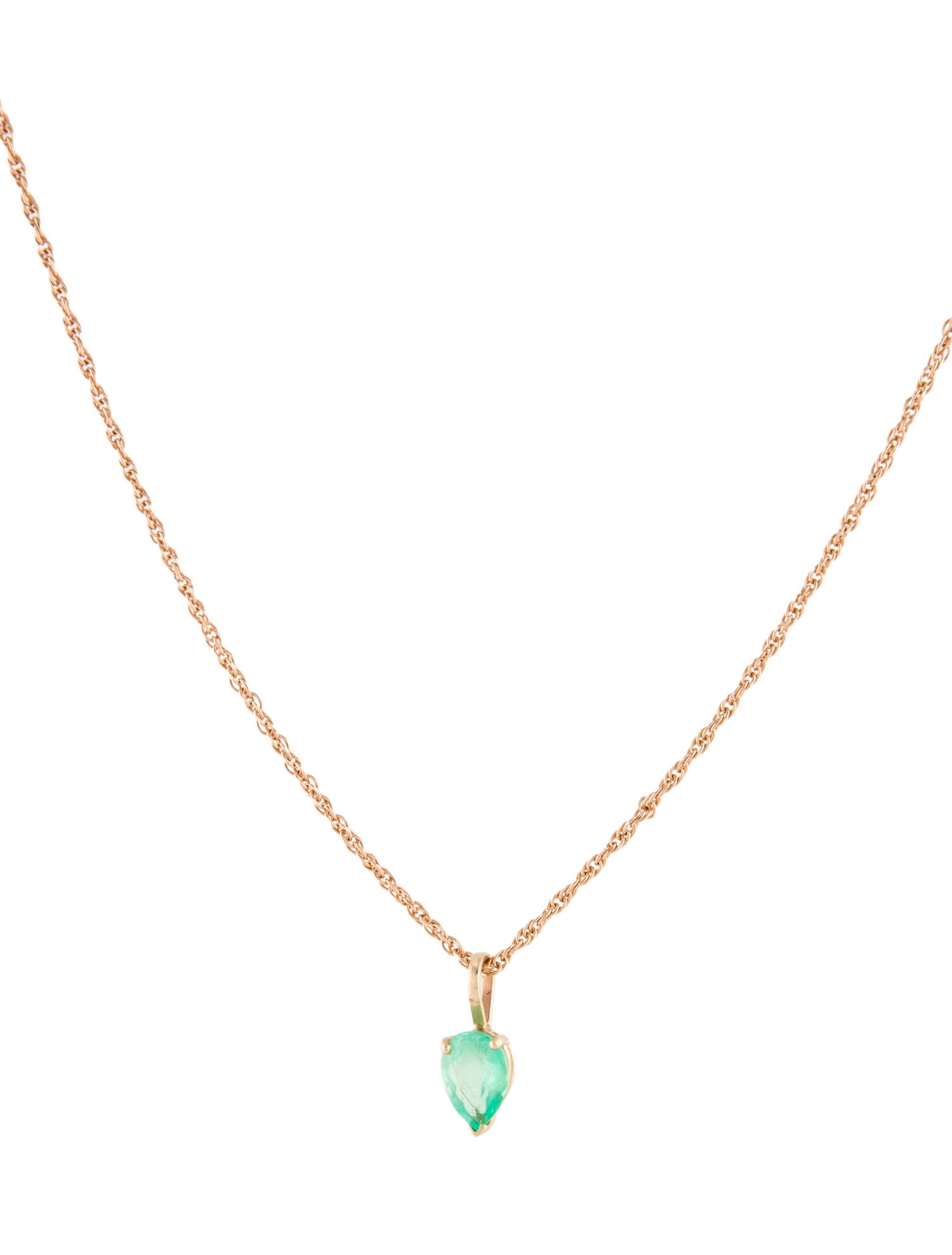 Necklace 14K Emerald Pendant