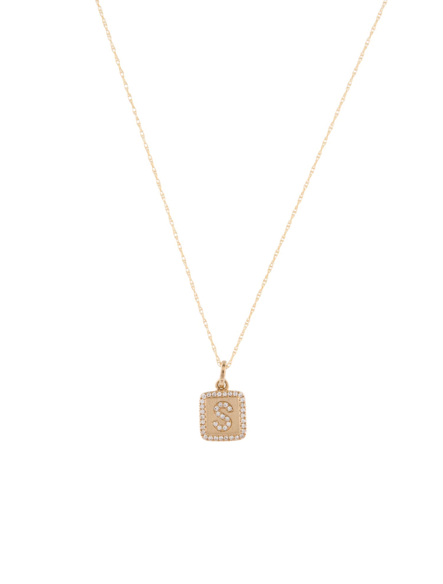 Necklace 14K Diamond Small Initial 'S' Pendant