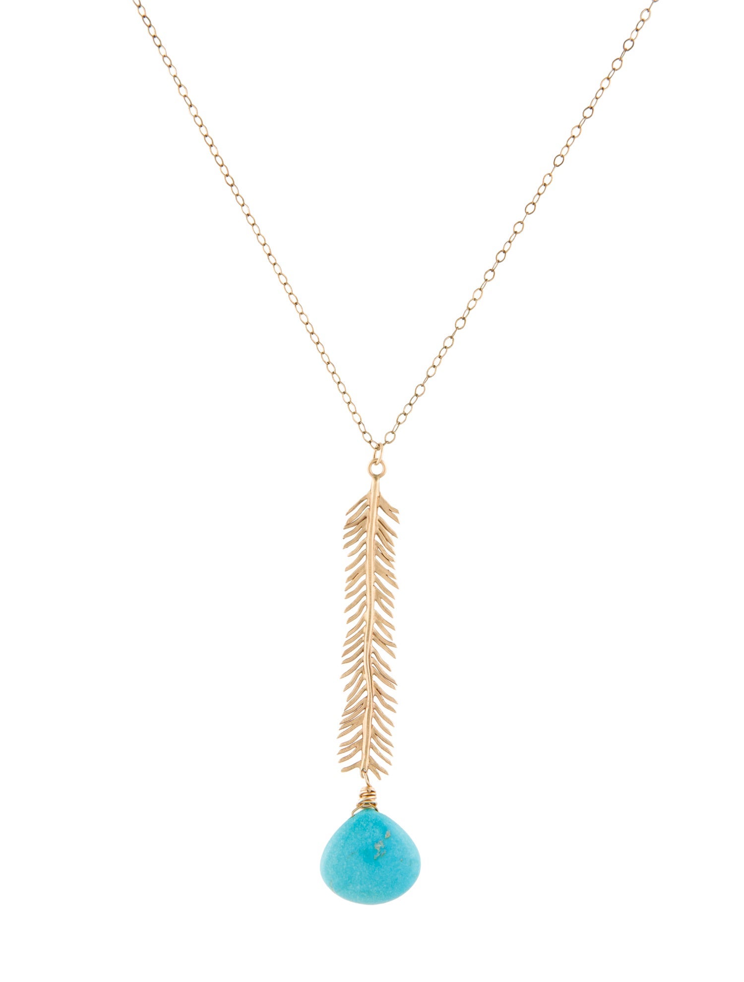 Necklace 14K Turquoise & Topaz Pendant