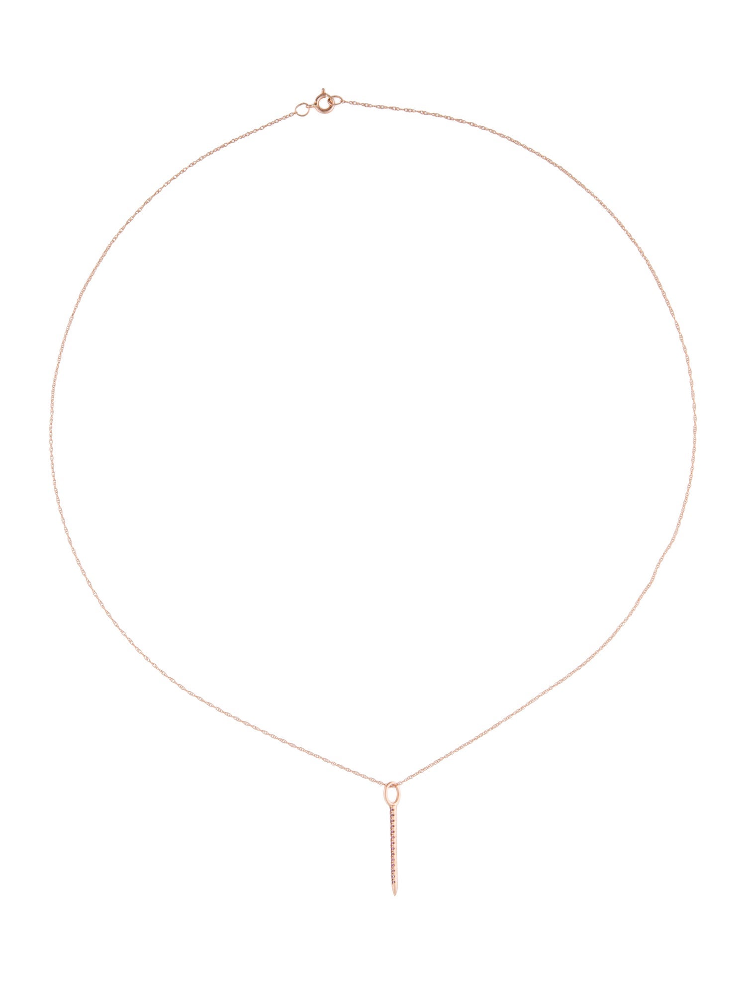 Necklace 14K Sapphire Bar Pendant