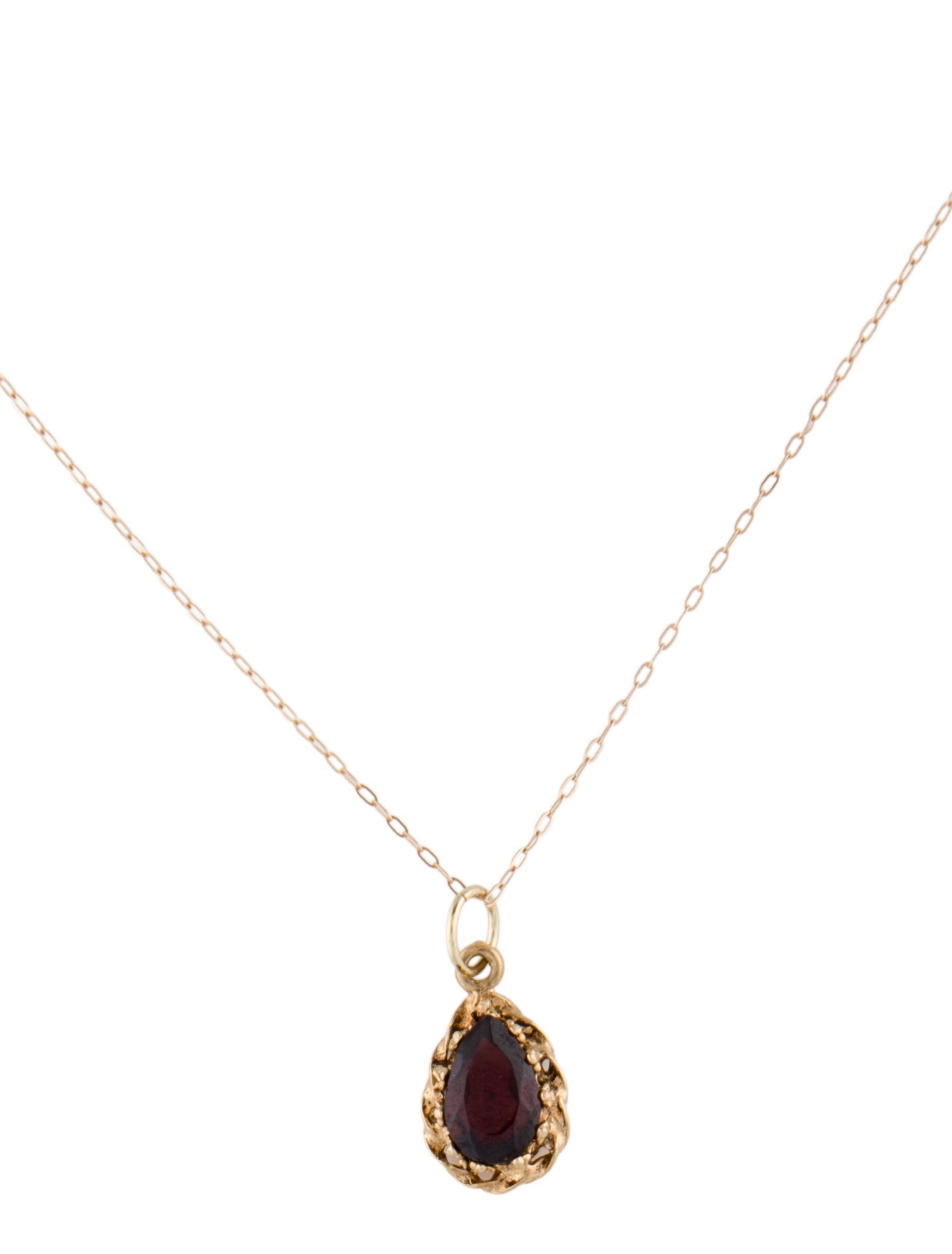 Necklace 14K Garnet Pendant