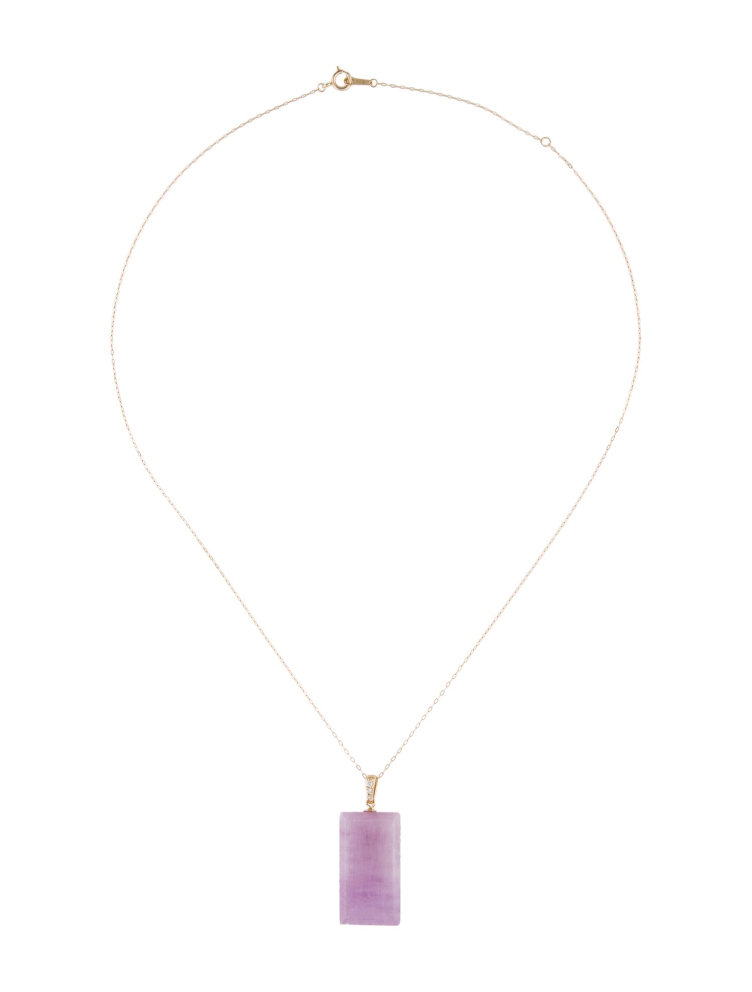 Necklace 14K Kunzite & Diamond Pendant