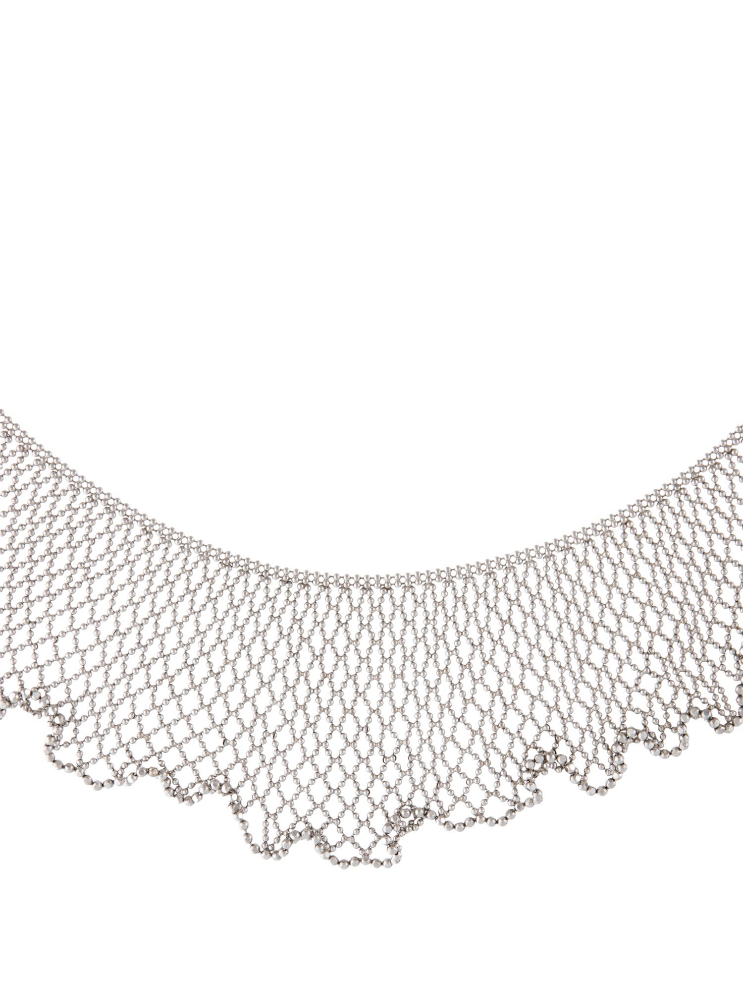 Necklace Christian Tse Platinum Woven Ball Chain Collar Necklace